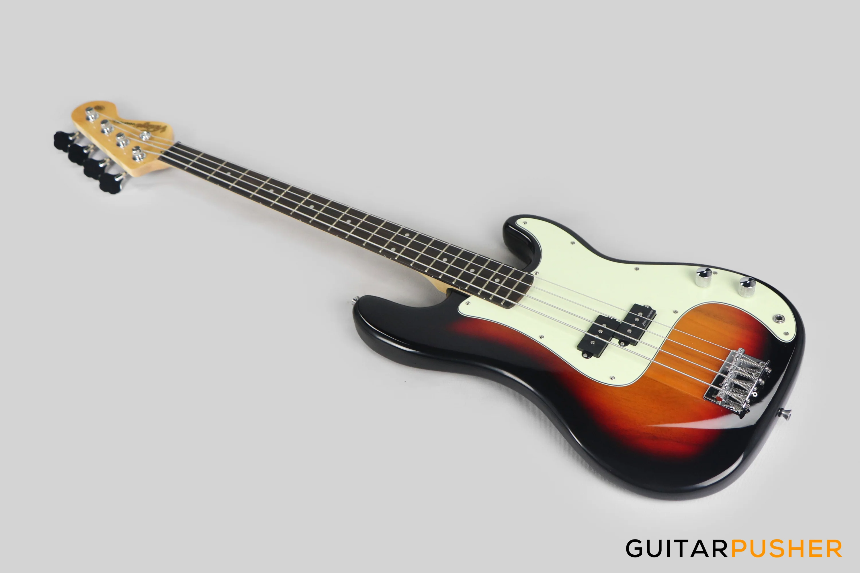 Vintage Coaster Series V40 4-String PB Bass w/ Kinsman 10-Watt Bass Amplifier, Gig Bag, & Accessories - 3-Tone Sunburst - Image 10