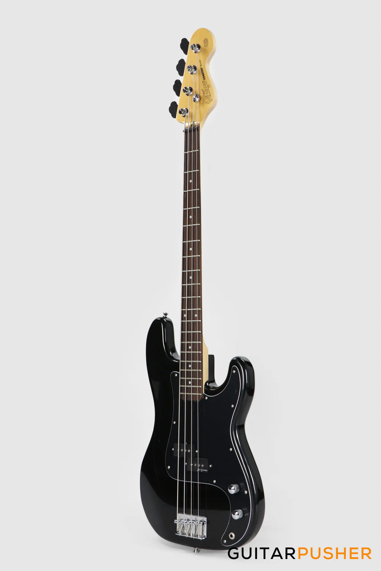 Vintage Coaster Series V40 4-String PB Bass w/ Kinsman 10-Watt Bass Amplifier, Gig Bag, & Accessories - Boulevard Black - Image 7