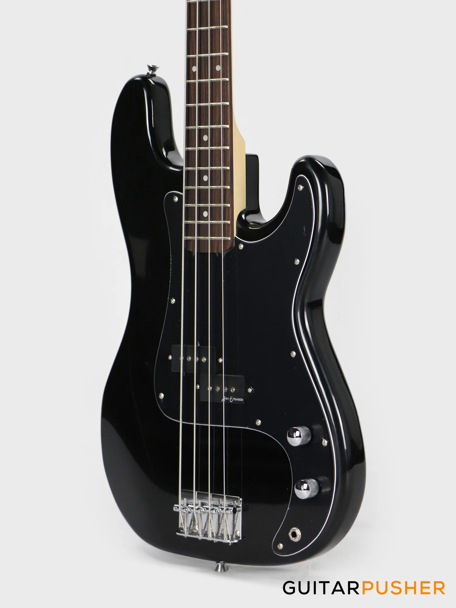 Vintage Coaster Series V40 4-String PB Bass w/ Kinsman 10-Watt Bass Amplifier, Gig Bag, & Accessories - Boulevard Black - Image 8