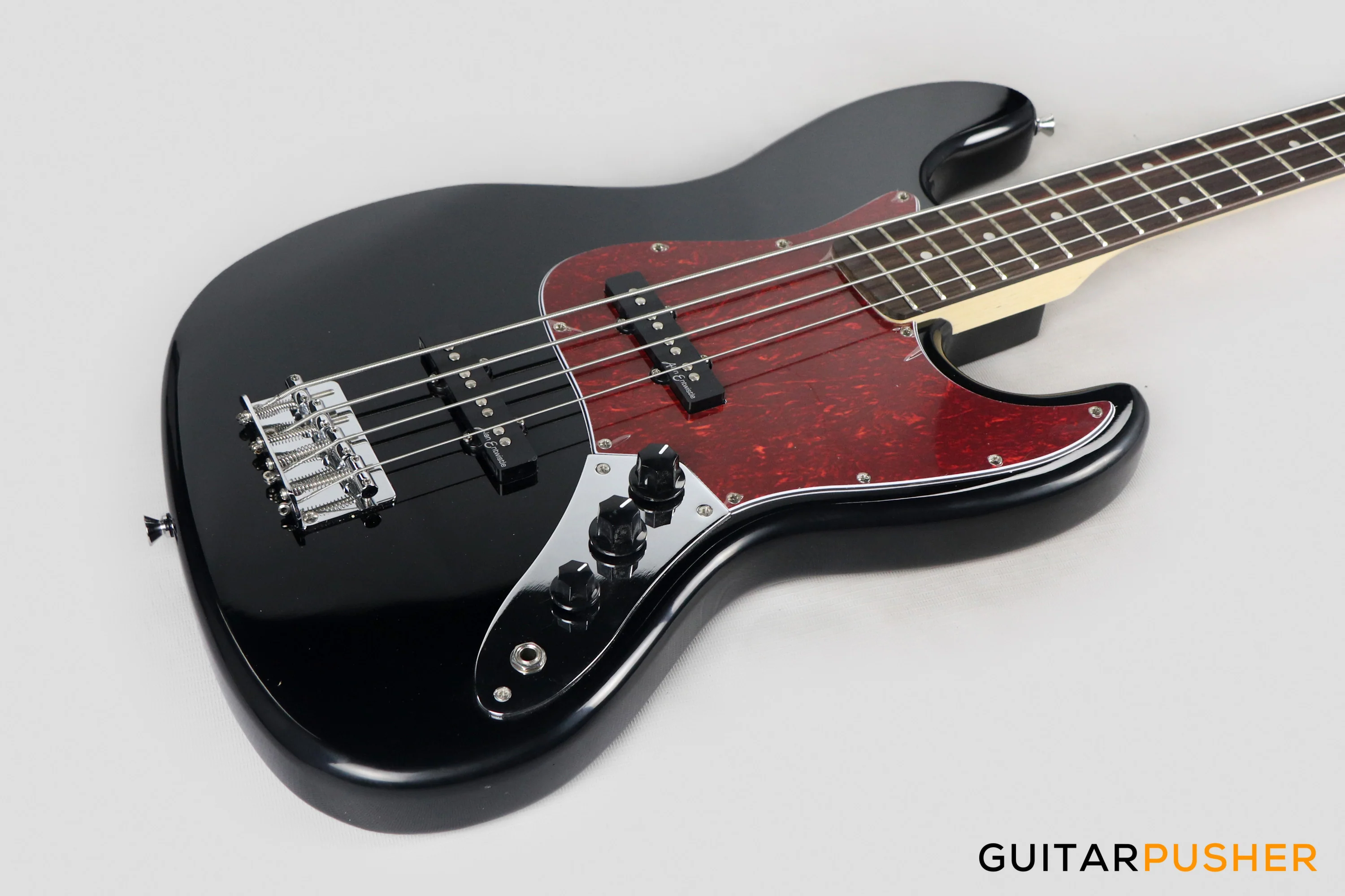 Vintage Coaster Series V49 4-String JB Bass w/ Kinsman 10-Watt Bass Amplifier, Gig Bag, & Accessories - Boulevard Black - Image 12