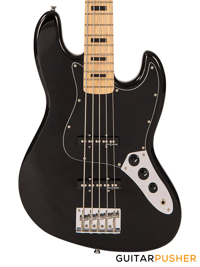 Vintage Coaster Series V495 5-String JB Bass w/ Kinsman 10-Watt Bass Amplifier, Gig Bag, & Accessories - Boulevard Black - Image 2