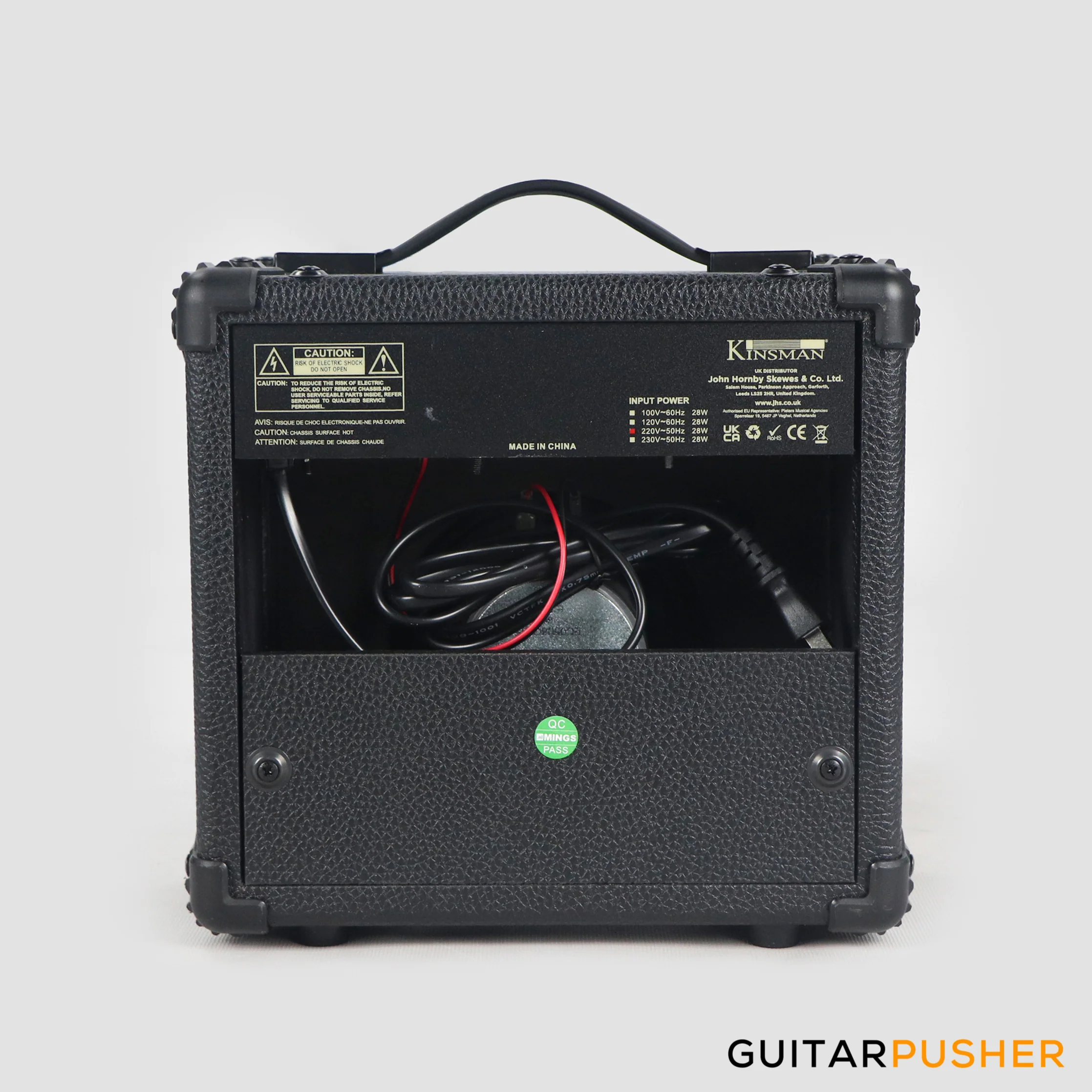 Vintage Coaster Series V60 S-Style Electric Guitar w/ Kinsman 10-Watt Amplifier, Gig Bag, & Accessories - Boulevard Black - Image 16