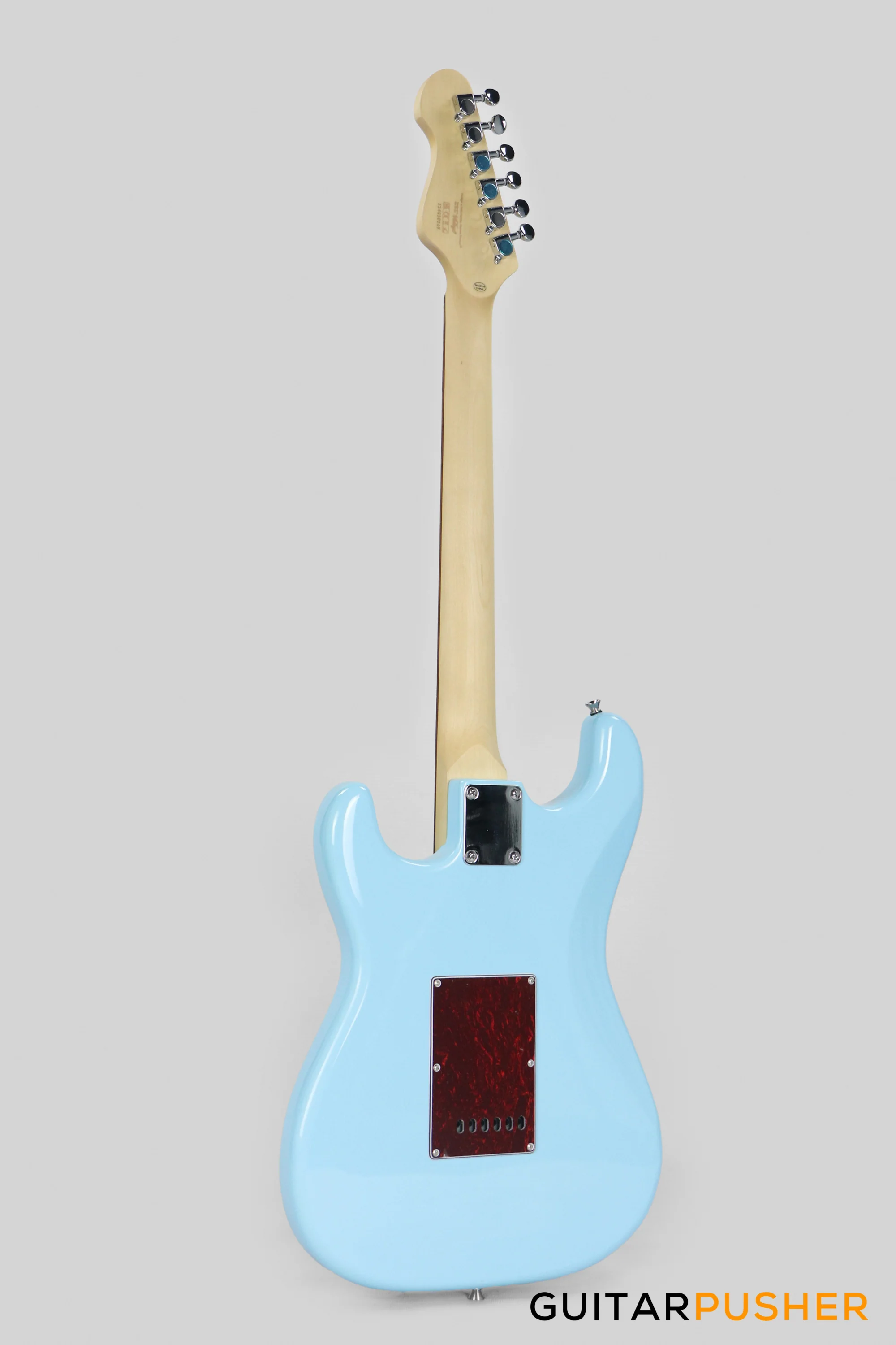 Vintage Coaster Series V60 S-Style Electric Guitar w/ Kinsman 10-Watt Amplifier, Gig Bag, & Accessories - Laguna Blue - Image 7