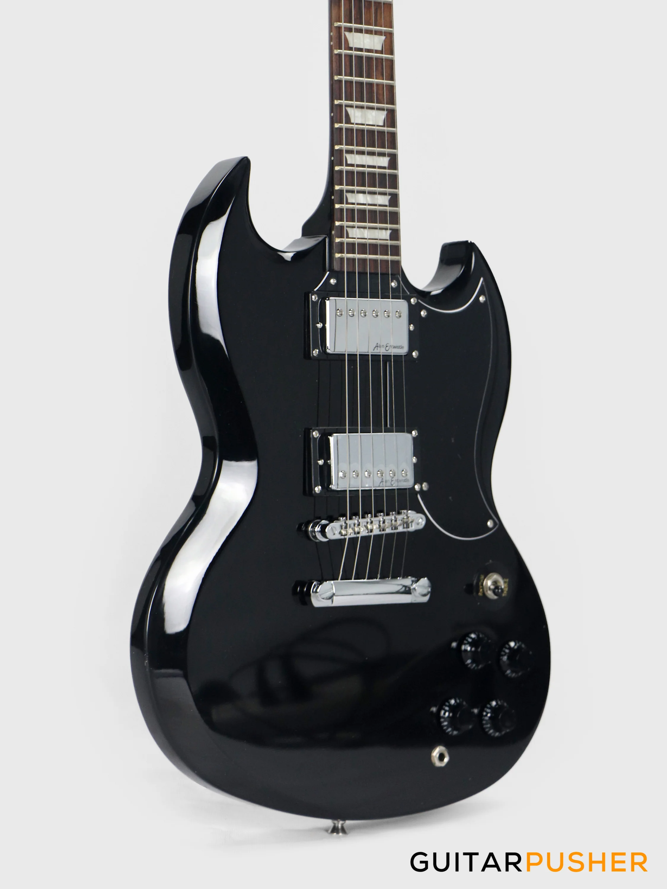 Vintage Coaster Series V69 Electric Guitar w/ Kinsman 10-Watt Amplifier, Gig Bag, & Accessories - Boulevard Black - Image 6