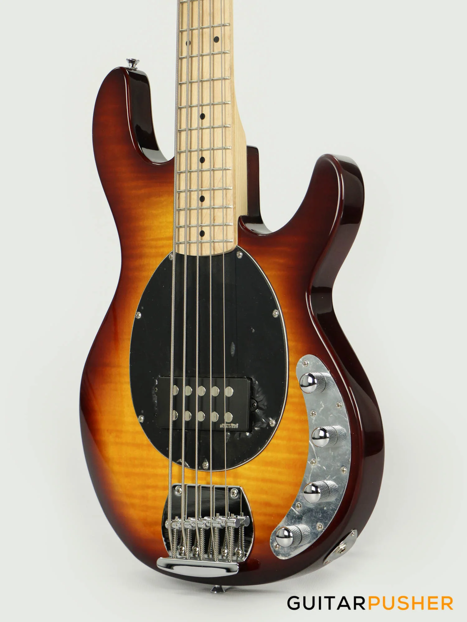 Vintage Reissued V96 5-String Active Bass - Flamed Tobacco Sunburst - Image 13