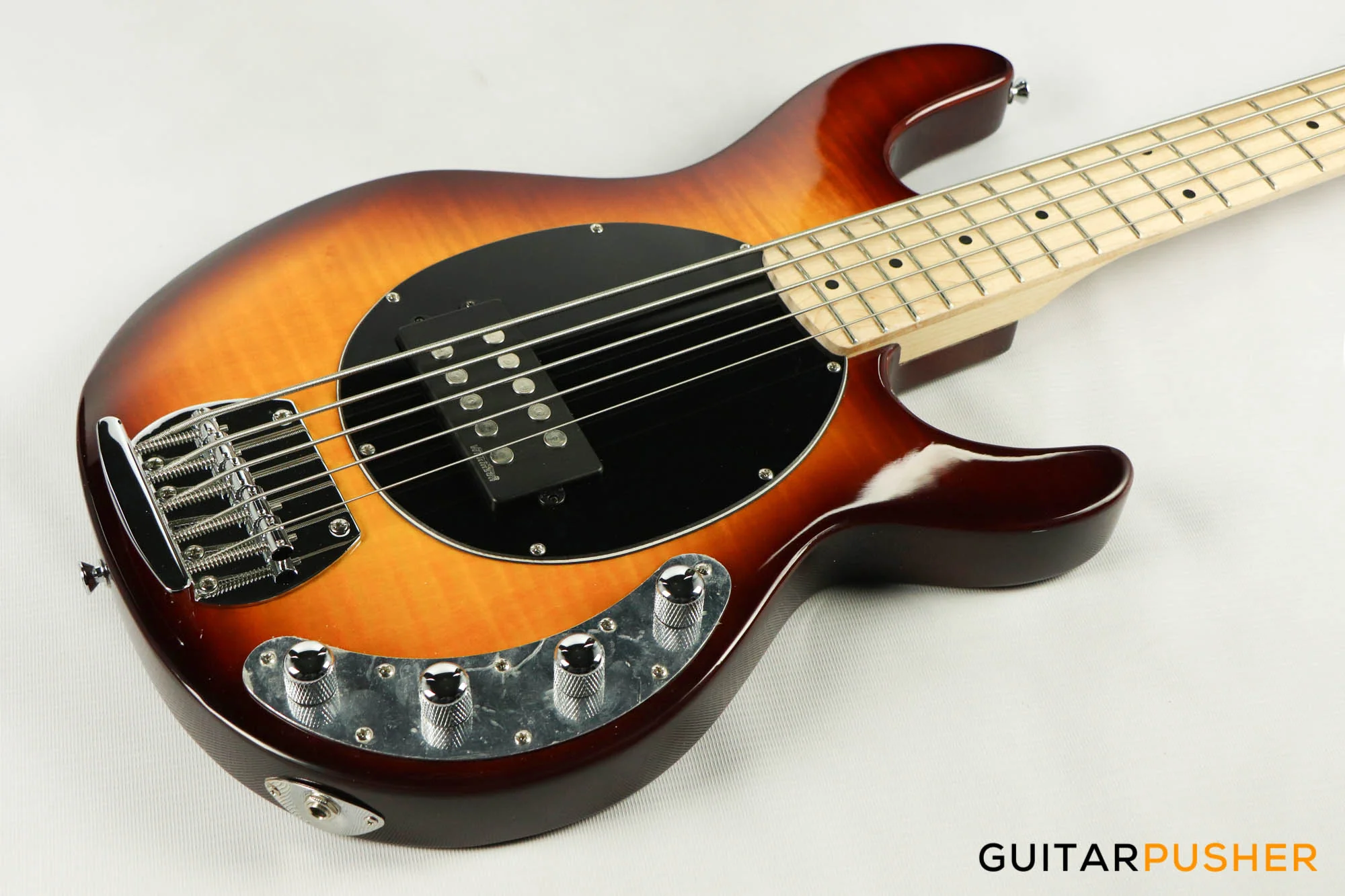Vintage Reissued V96 5-String Active Bass - Flamed Tobacco Sunburst - Image 16