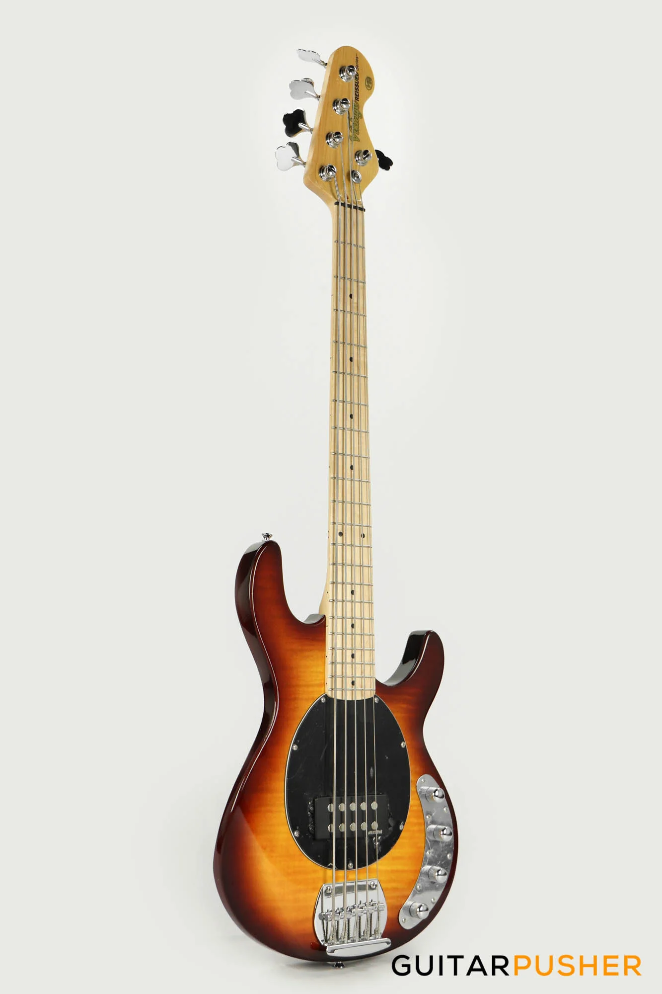 Vintage Reissued V96 5-String Active Bass - Flamed Tobacco Sunburst - Image 3