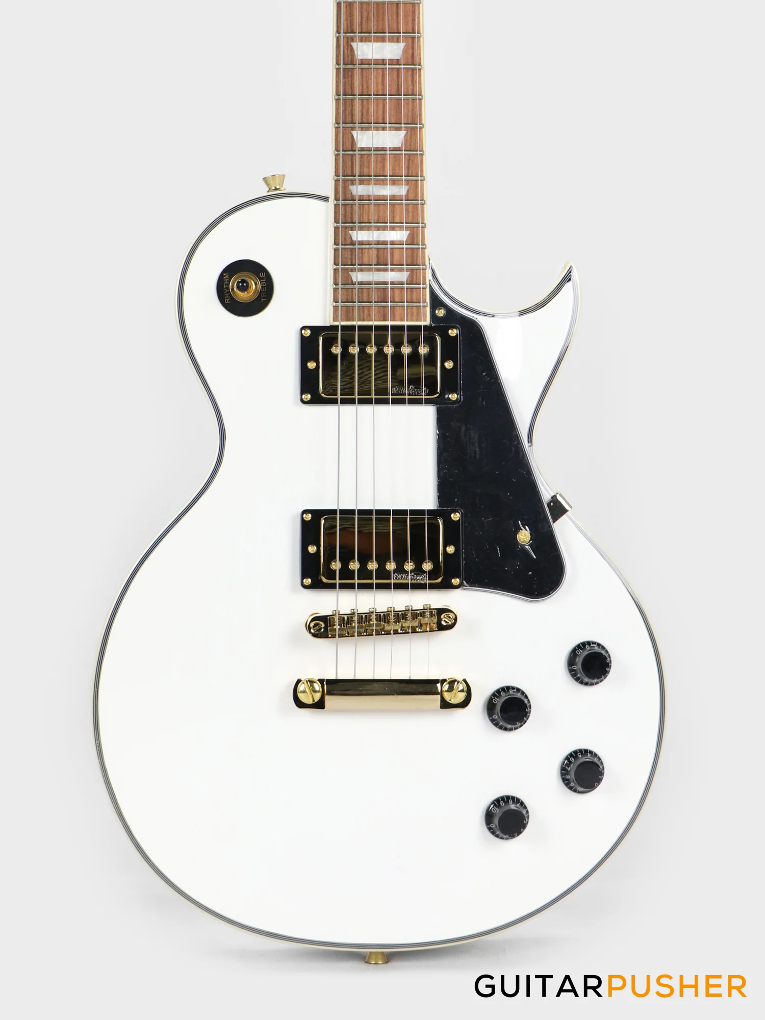 Vintage V100 Reissued Singlecut Electric Guitar w/ Gold Hardware - Arctic White
