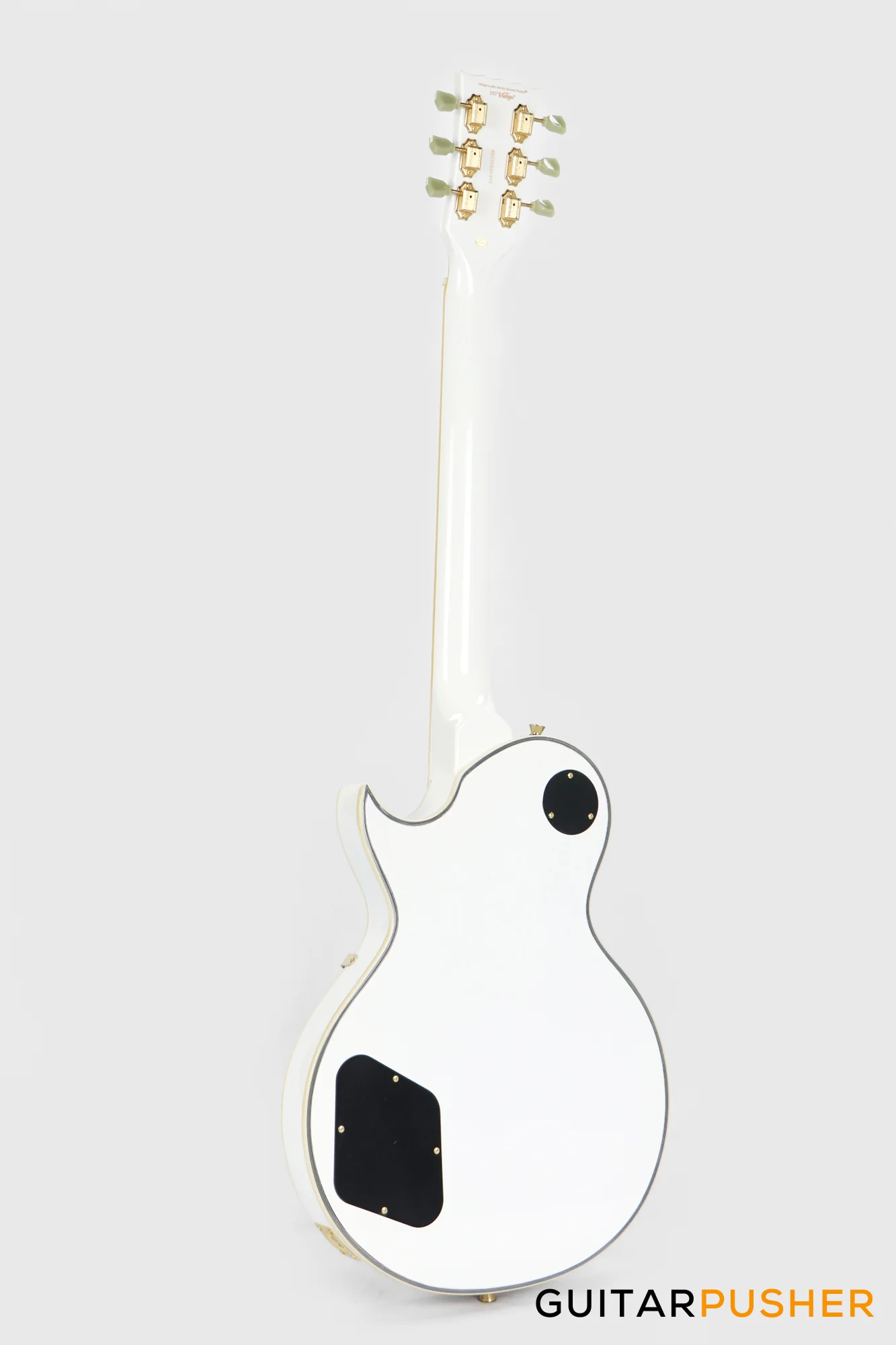 Vintage V100 Reissued Singlecut Electric Guitar w/ Gold Hardware - Arctic White - Image 6