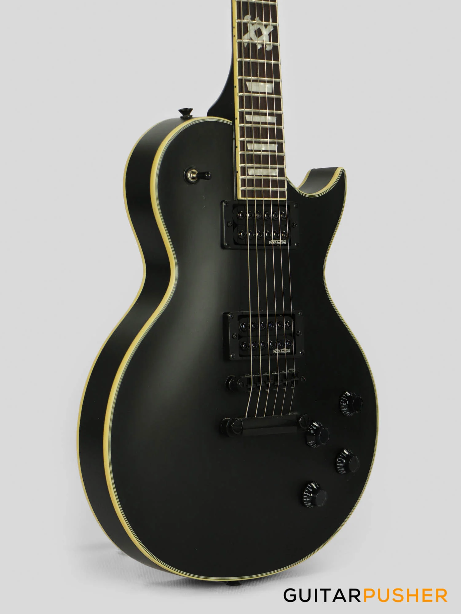 Vintage V100 VMX Series Electric Guitar (Satin Black) - Image 4
