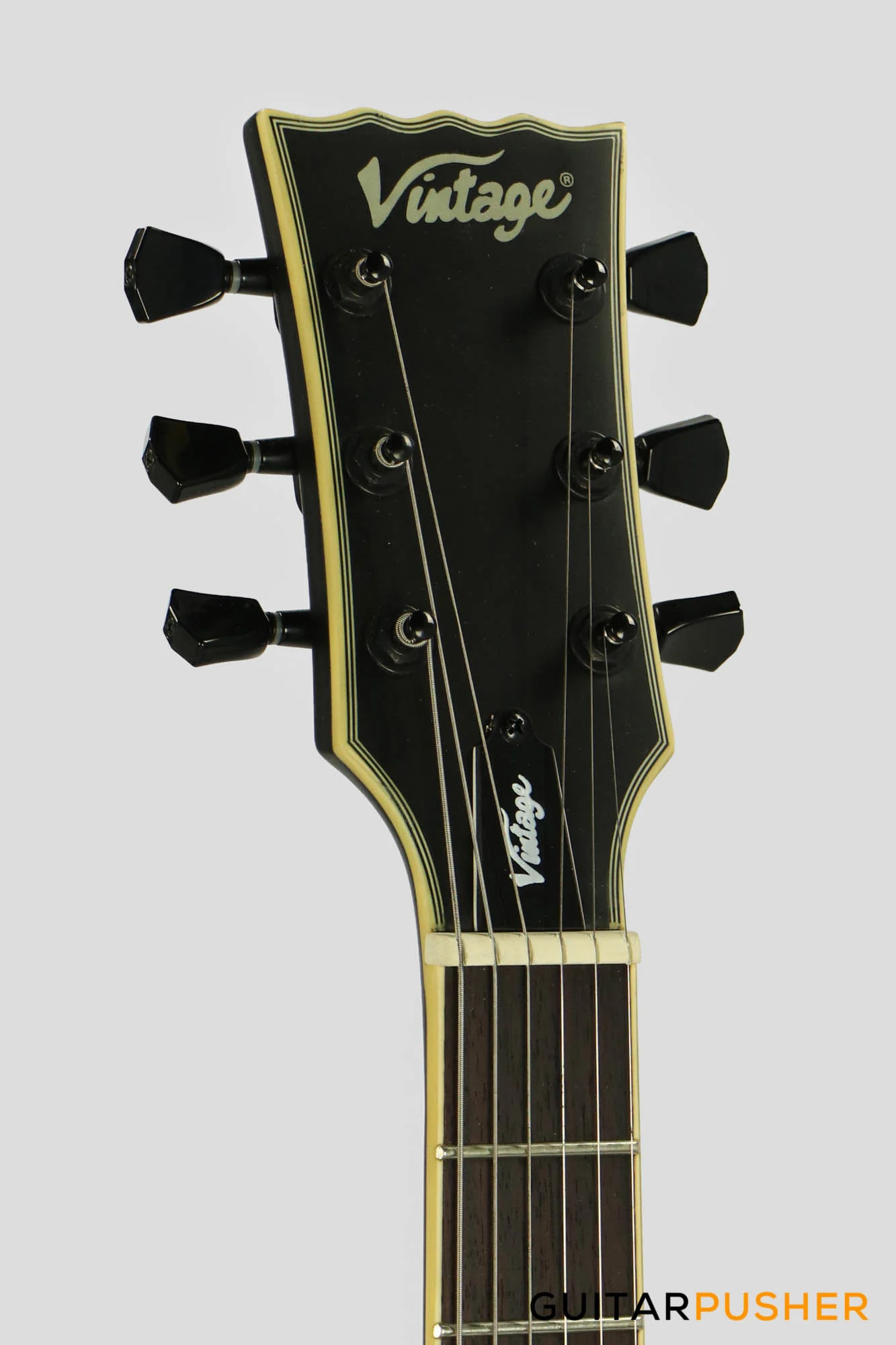 Vintage V100 VMX Series Electric Guitar (Satin Black) - Image 5