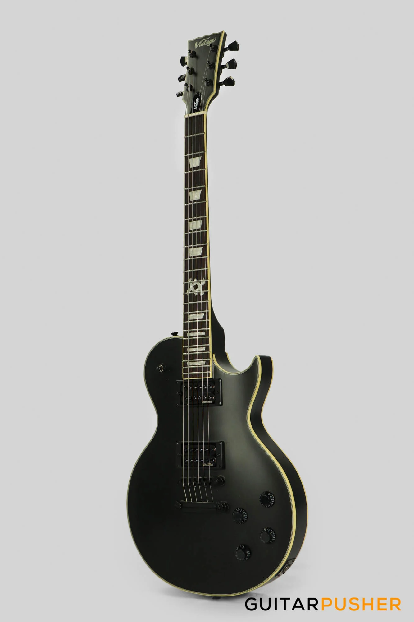 Vintage V100 VMX Series Electric Guitar (Satin Black) - Image 7