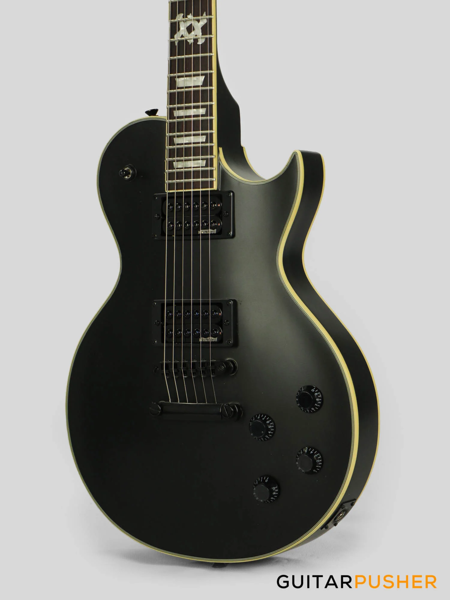Vintage V100 VMX Series Electric Guitar (Satin Black) - Image 8