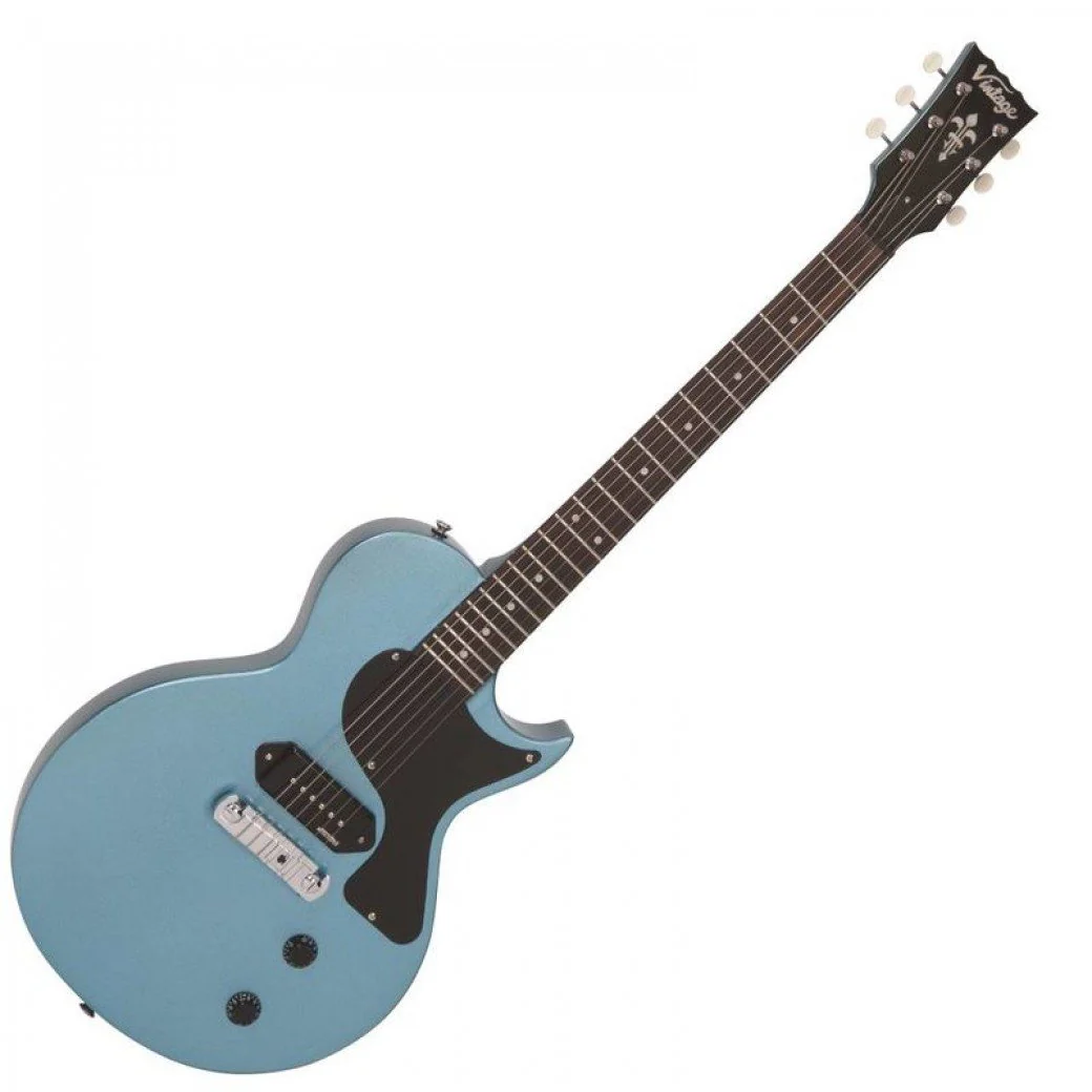 Vintage V120 Reissue Electric Guitar - Gun Hill Blue - Image 2