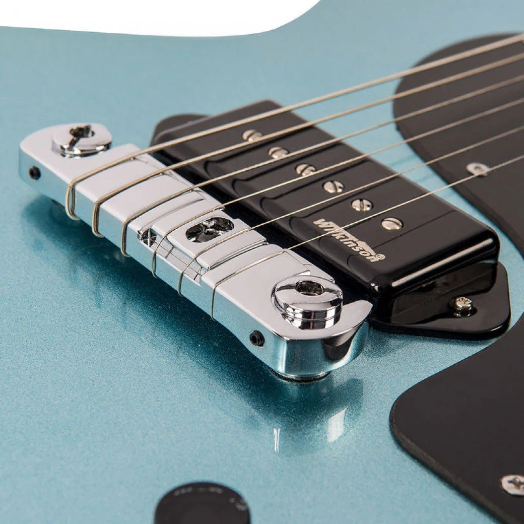 Vintage V120 Reissue Electric Guitar - Gun Hill Blue - Image 7