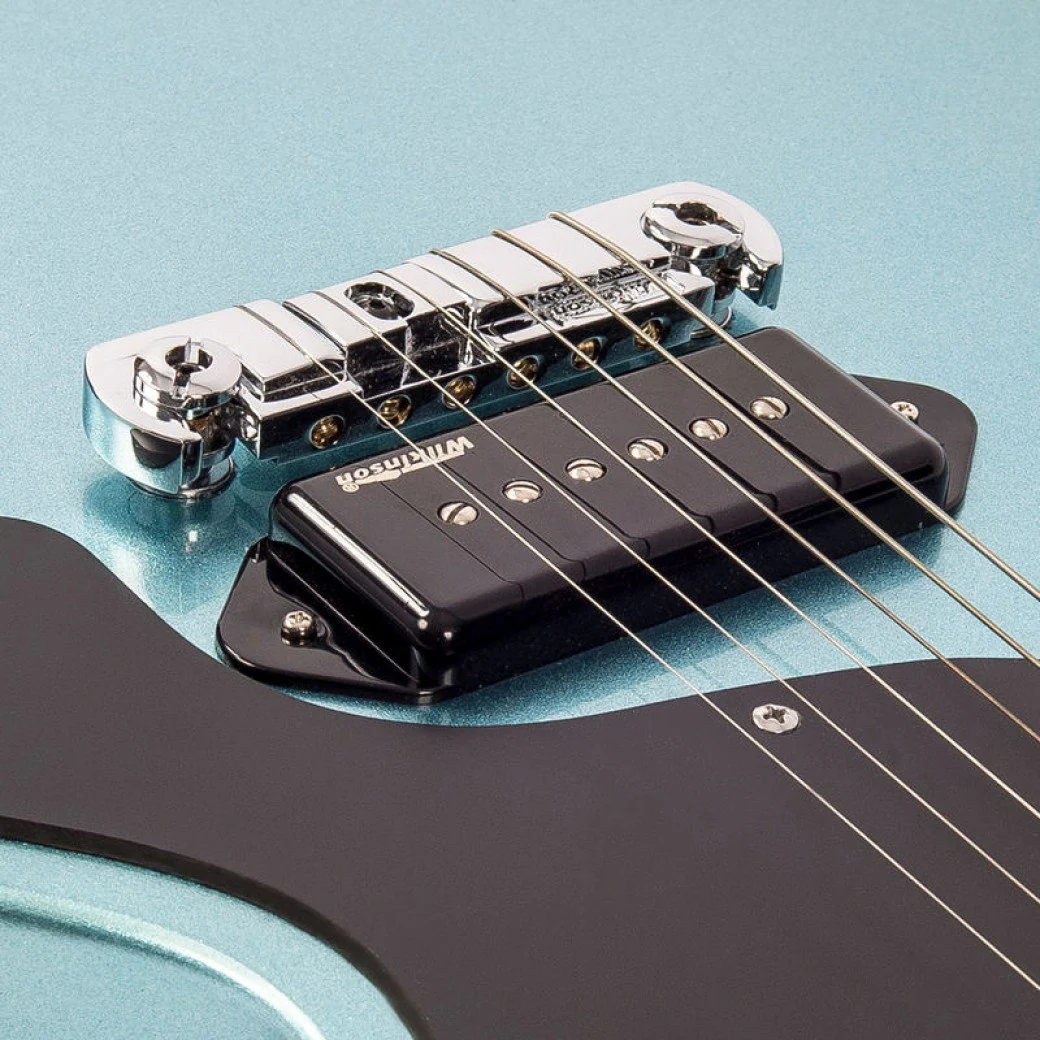 Vintage V120 Reissue Electric Guitar - Gun Hill Blue - Image 8
