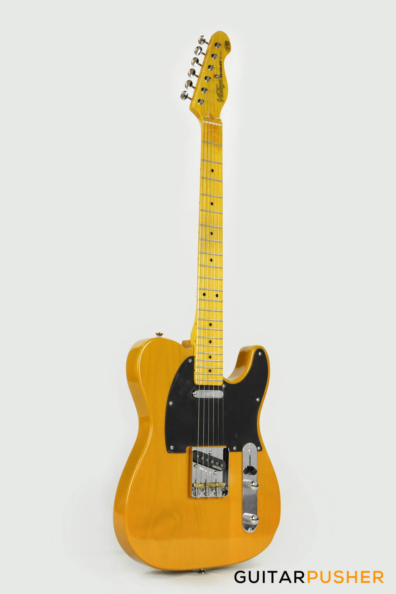 Vintage V52 T-Style Reissue Electric Guitar - Butterscotch - Image 3