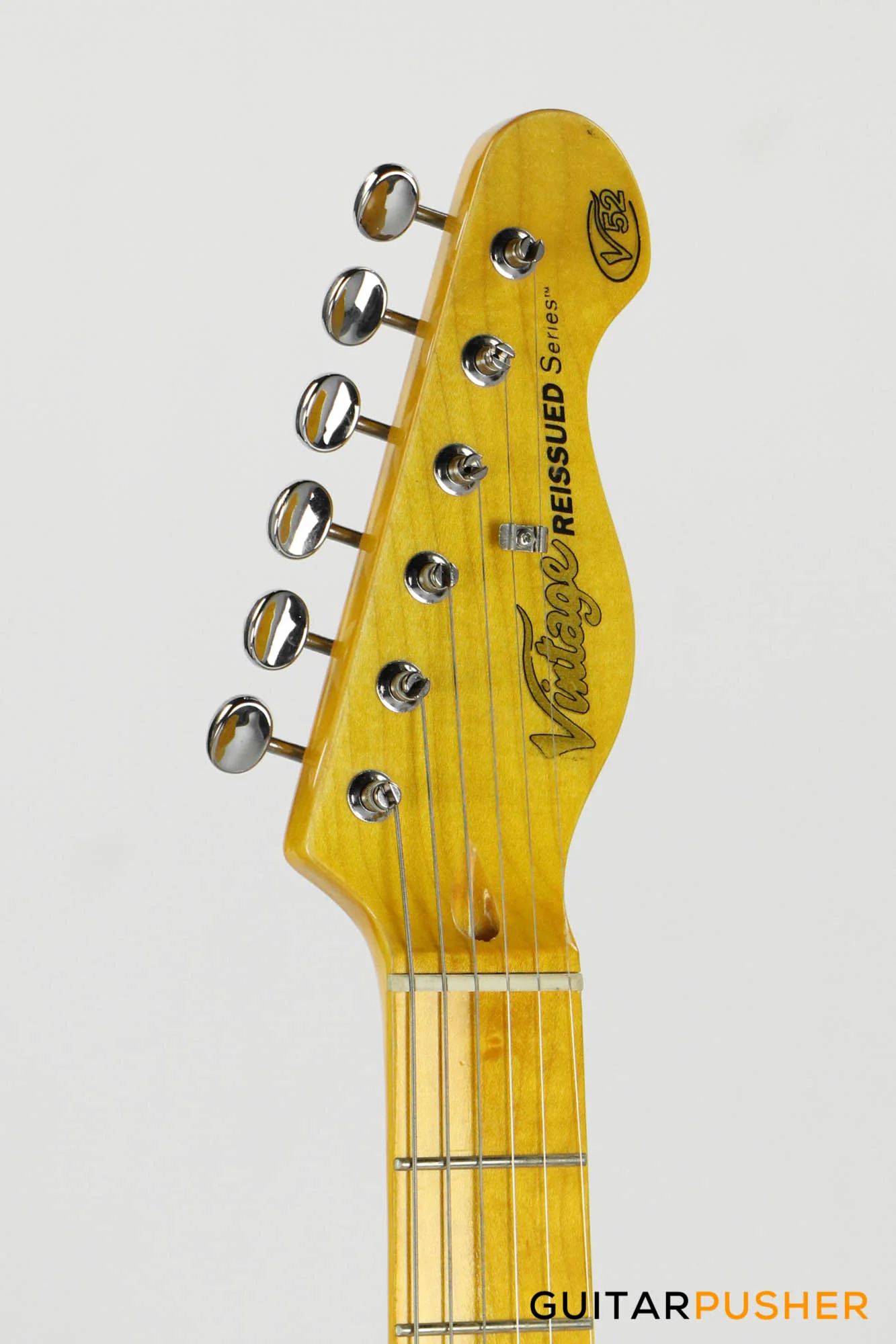 Vintage V52 T-Style Reissue Electric Guitar - Butterscotch - Image 5