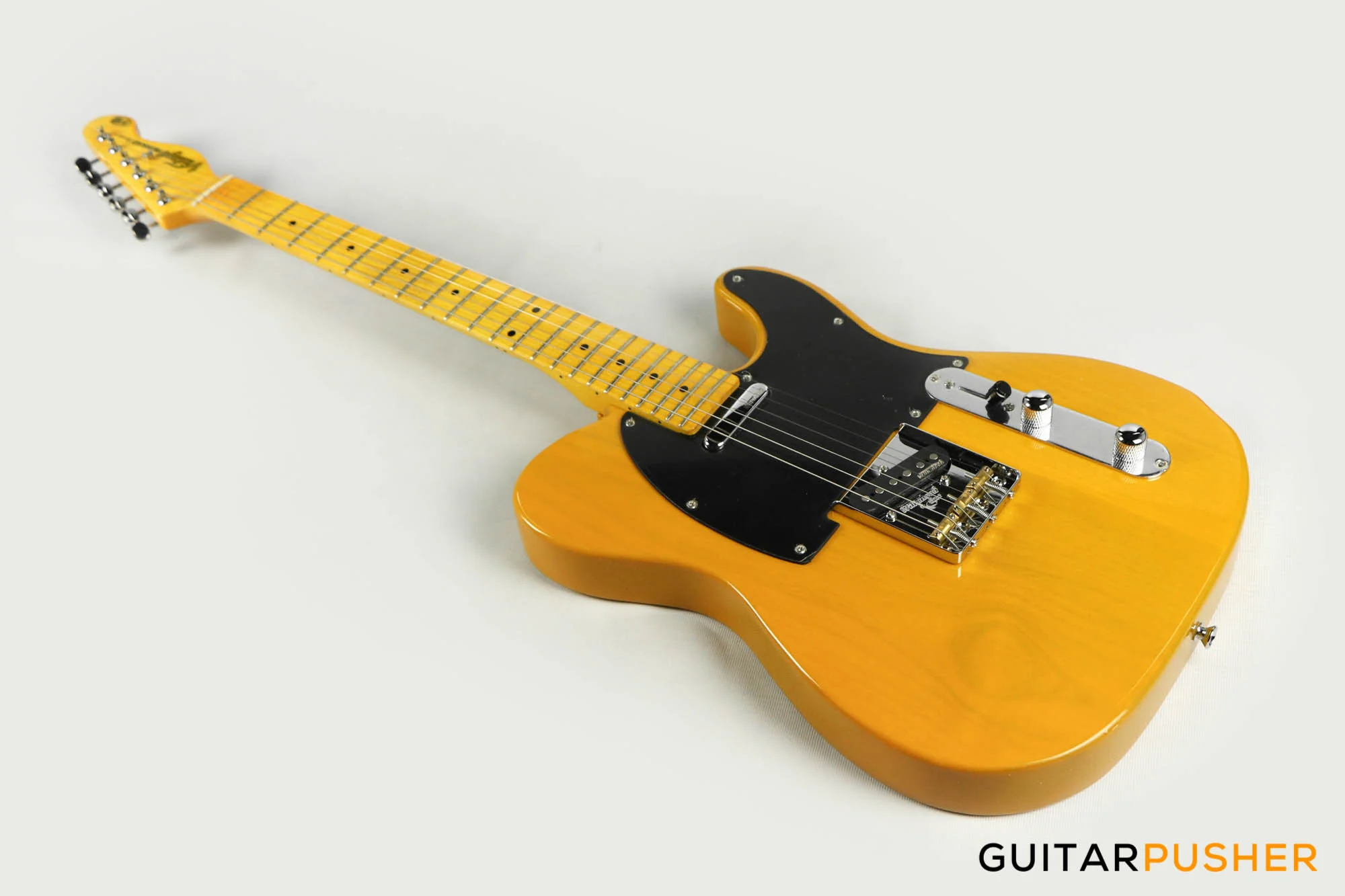 Vintage V52 T-Style Reissue Electric Guitar - Butterscotch - Image 9