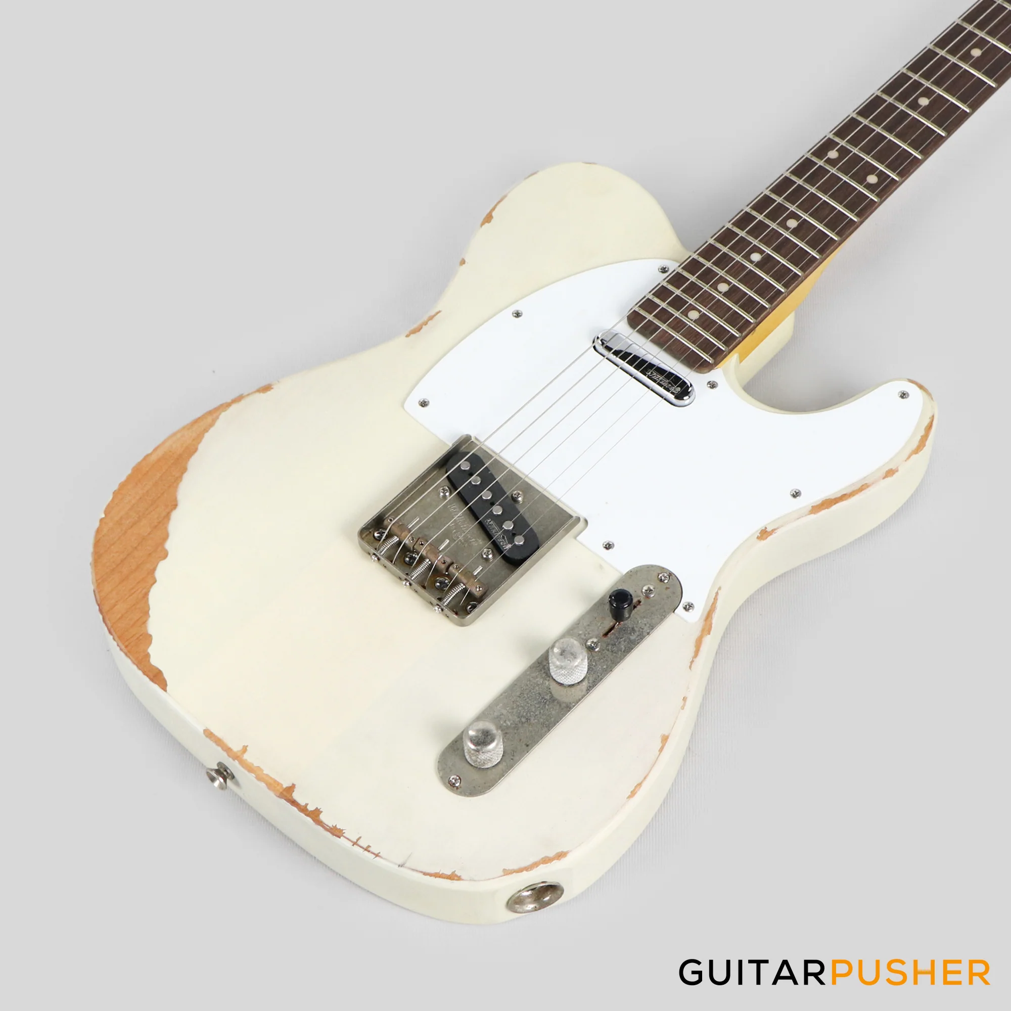 Vintage V62 Icon T-Style Reissue Electric Guitar - Distressed Ash Blonde - Image 10