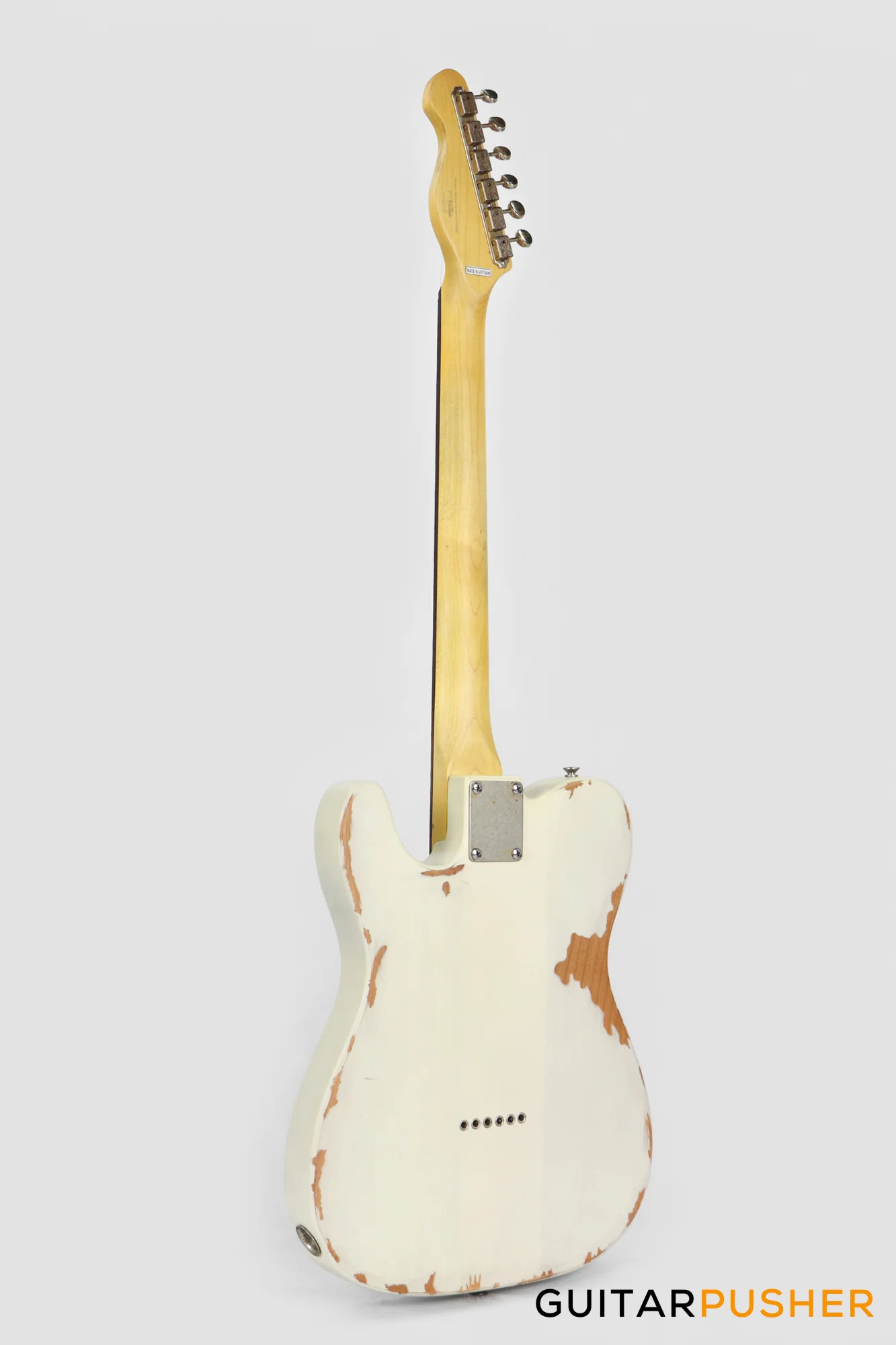 Vintage V62 Icon T-Style Reissue Electric Guitar - Distressed Ash Blonde - Image 6