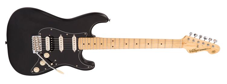 Vintage V6H Reissue HSS S-Style Electric Guitar - Boulevard Black - Image 11