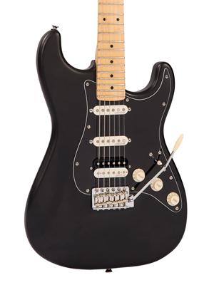 Vintage V6H Reissue HSS S-Style Electric Guitar - Boulevard Black - Image 12