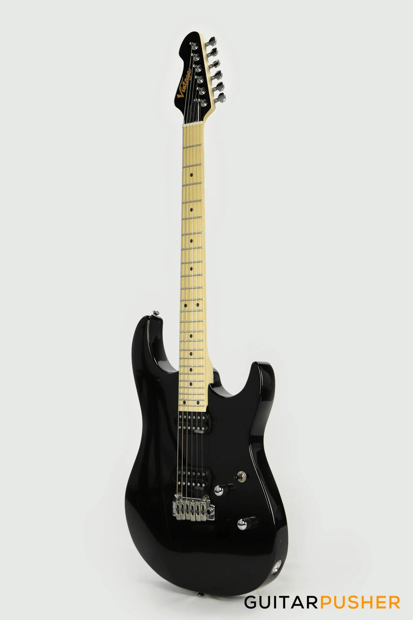 Vintage V6M24 Super S-Style Electric Guitar - Boulevard Black - Image 5