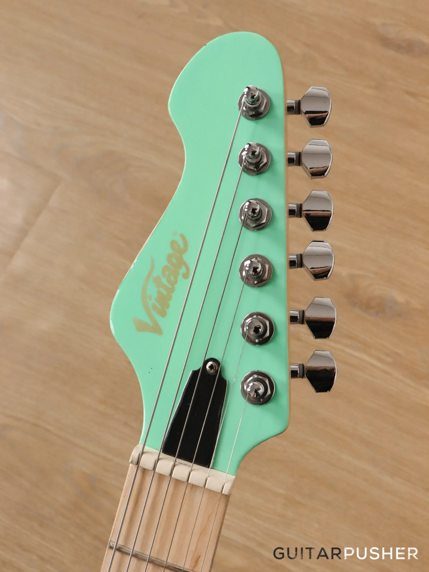 Vintage V6M24 Super S-Style Electric Guitar - Ventura Green - Image 5