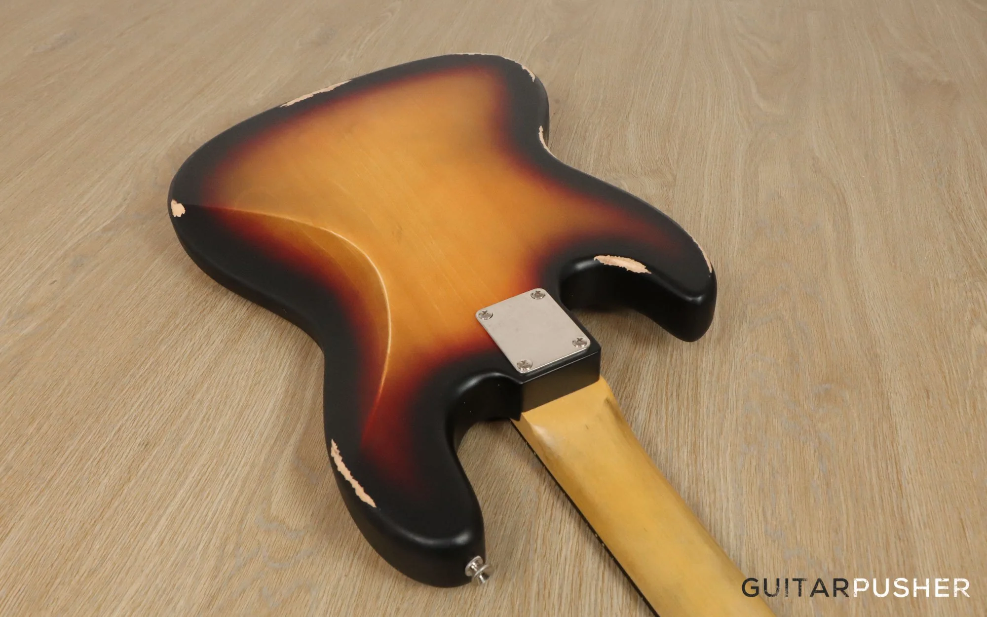 Vintage V74 Icon Fretless 4-String JB Bass - Sunset Sunburst - Image 2
