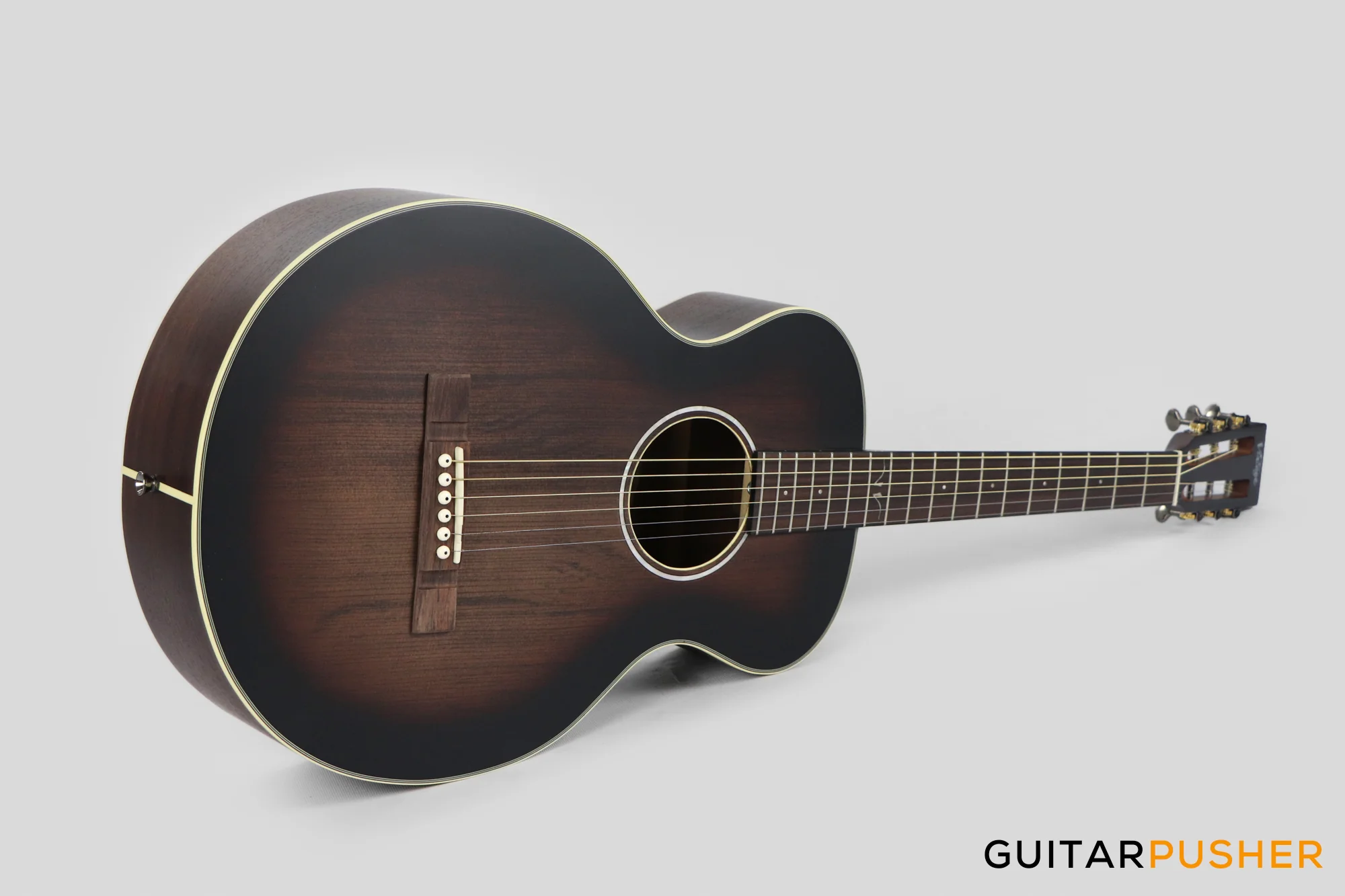 Vintage V880AQ Historic Series Parlour Acoustic Guitar - Aged Finish - Image 11