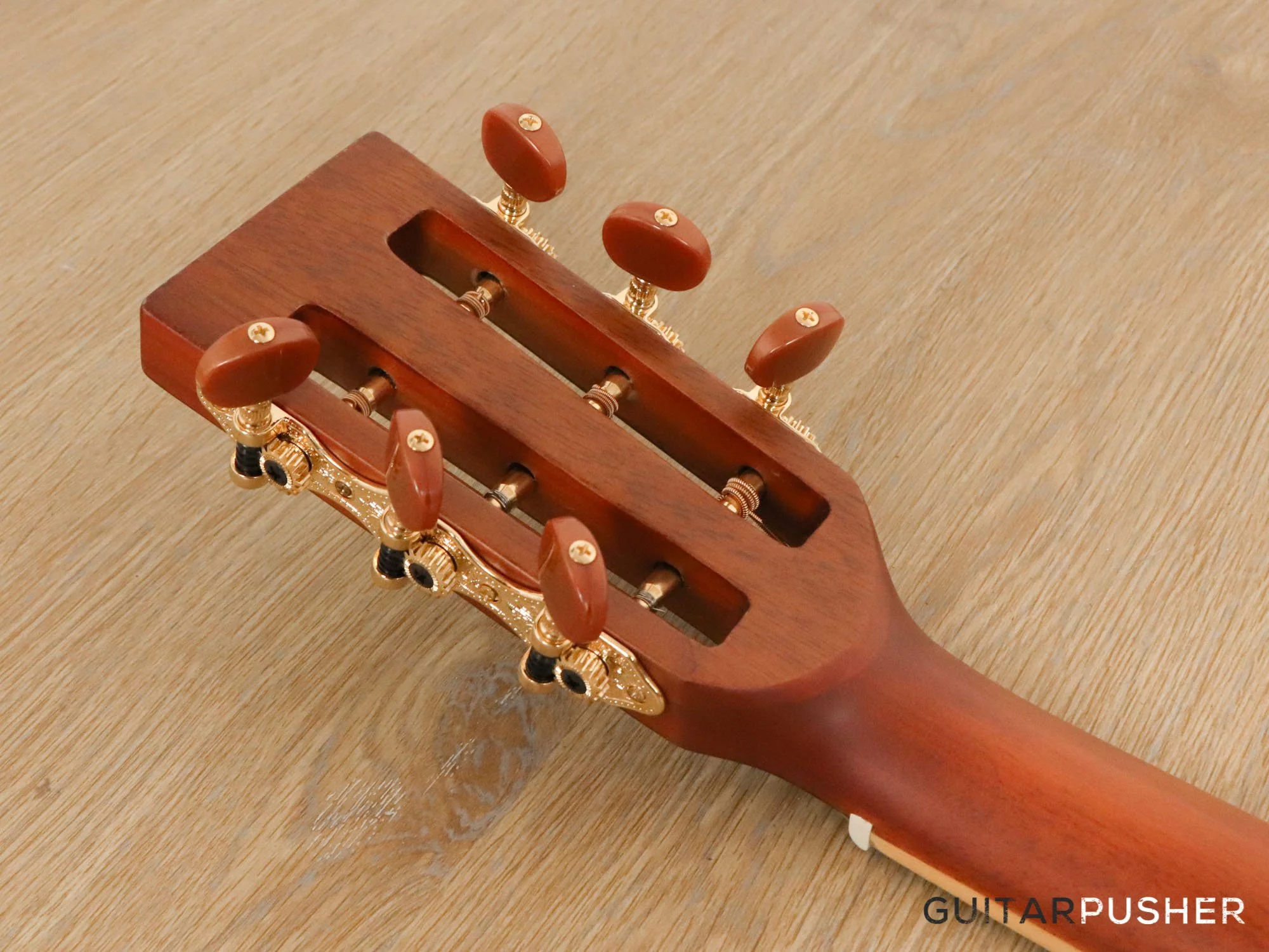 Vintage V880N Solid Top 00 Parlor Acoustic Guitar - Natural - Image 6