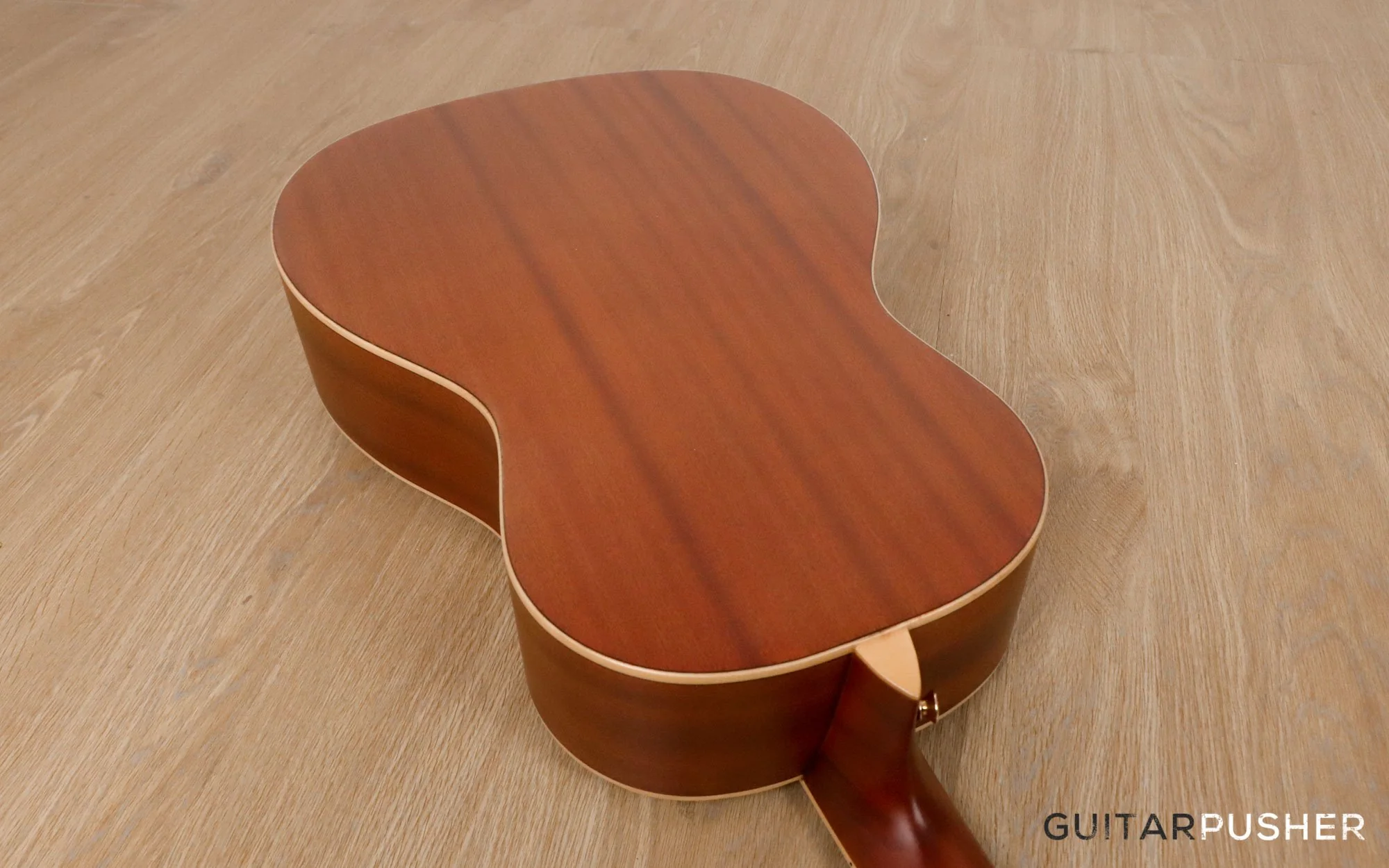 Vintage V880N Solid Top 00 Parlor Acoustic Guitar - Natural - Image 7