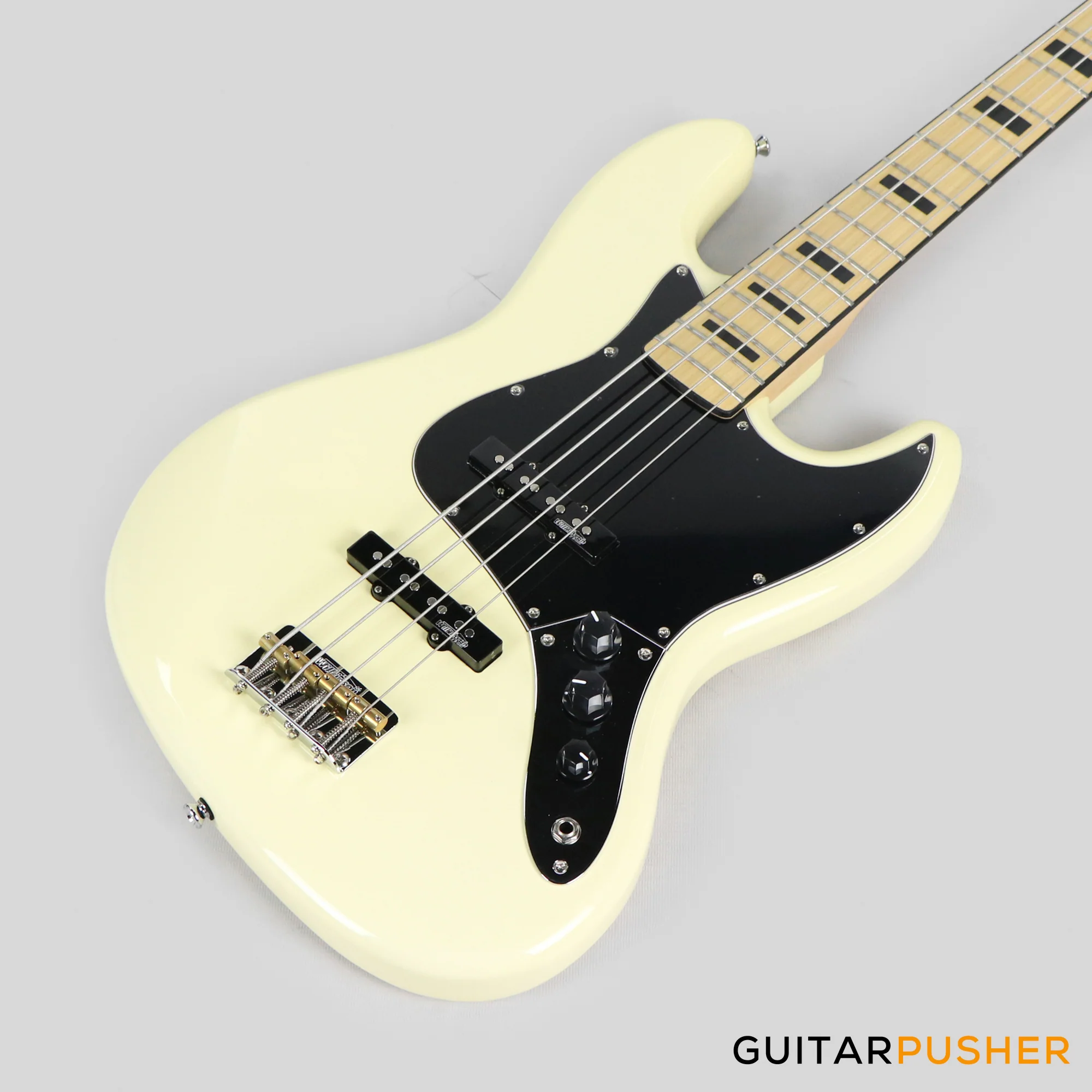 Vintage VJ74 Maple Board Reissued 4-String Bass Guitar - Vintage White - Image 10