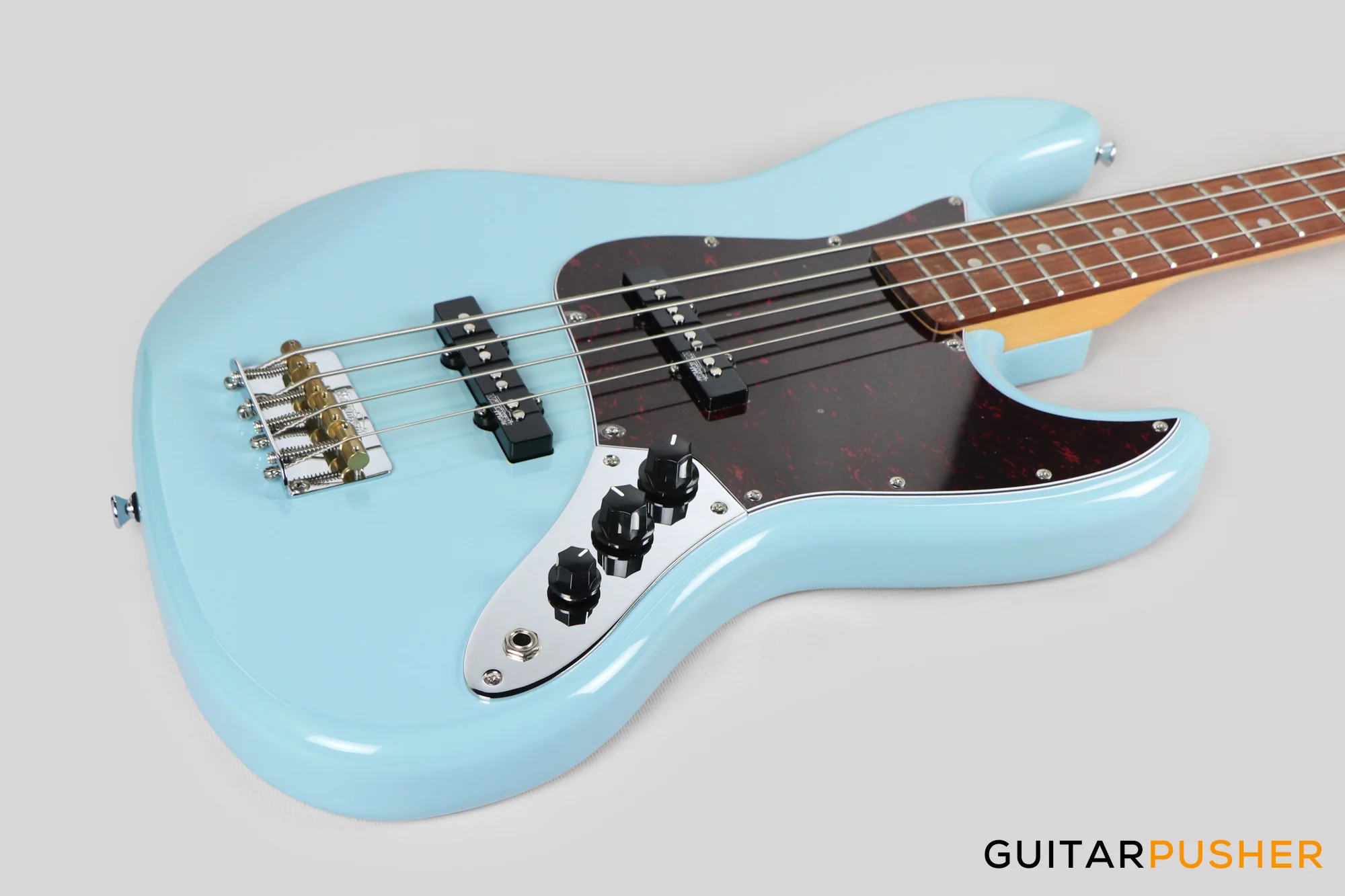 Vintage VJ74 Reissued 4-String Bass Guitar - Laguna Blue - Image 11