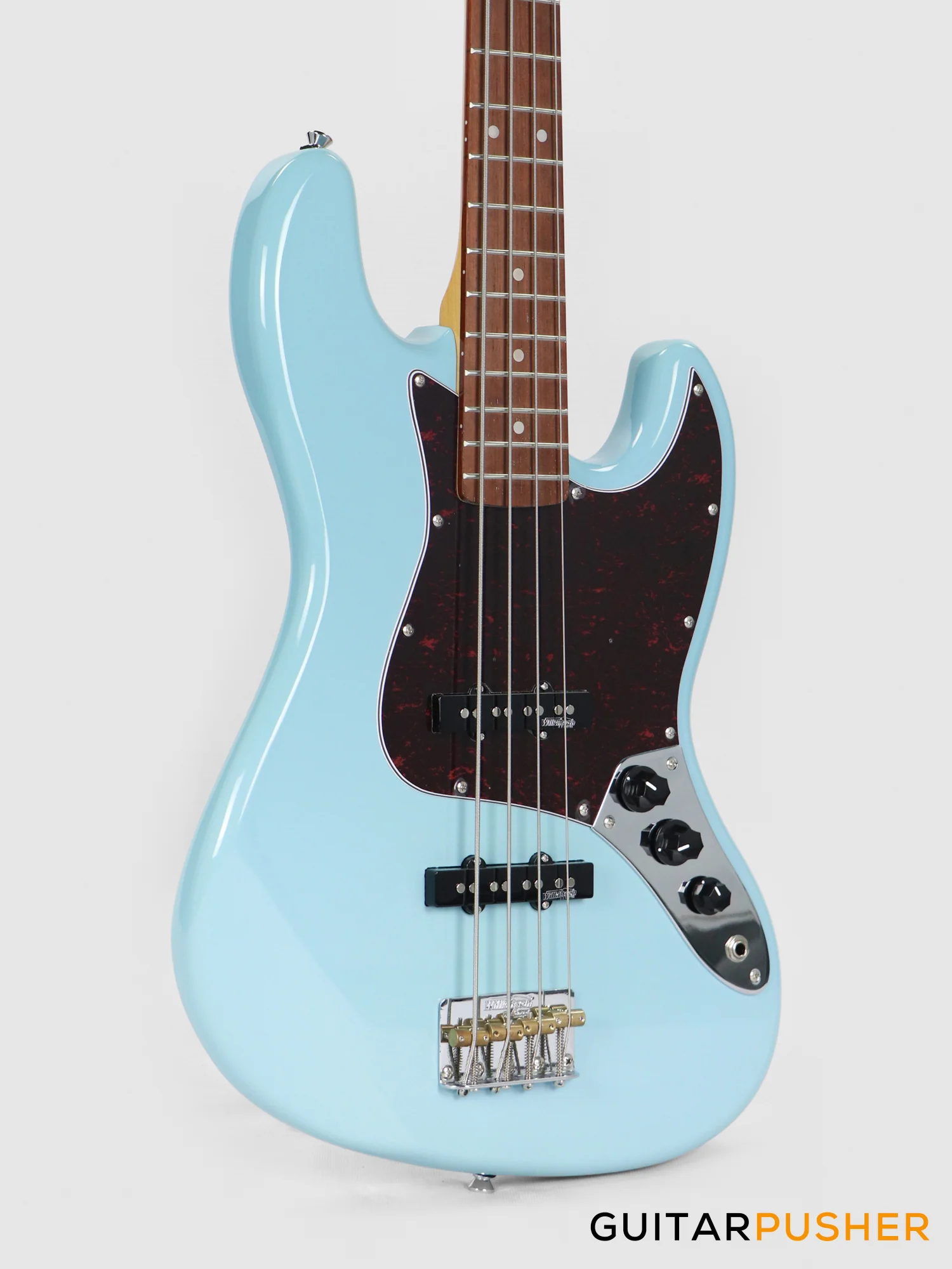 Vintage VJ74 Reissued 4-String Bass Guitar - Laguna Blue - Image 4