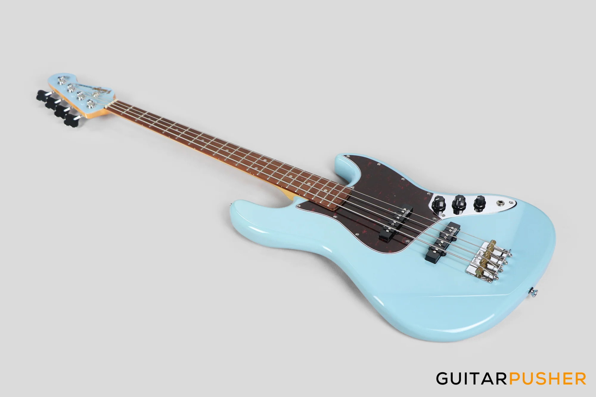 Vintage VJ74 Reissued 4-String Bass Guitar - Laguna Blue - Image 9