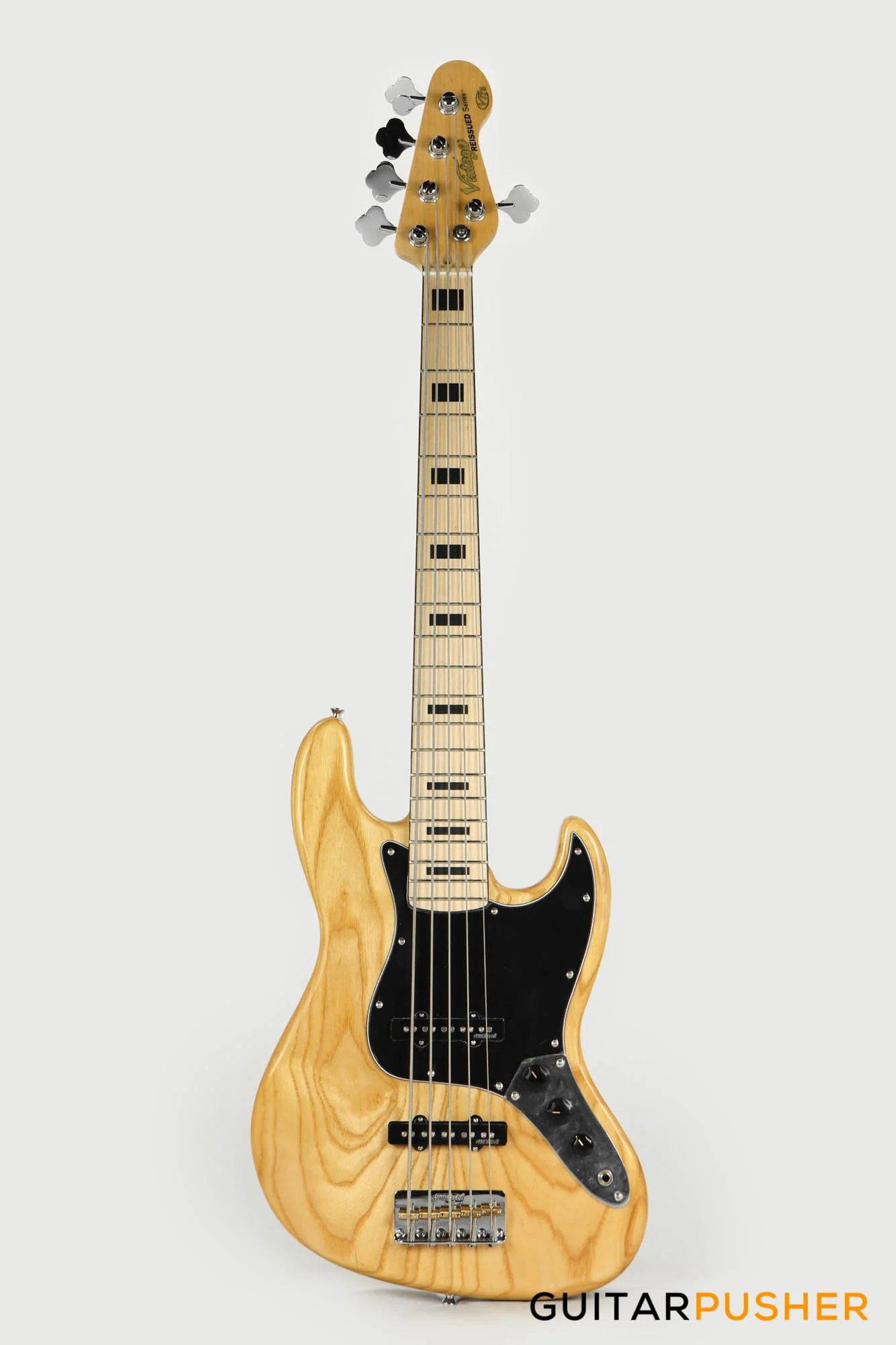 Vintage VJ75 Maple Board Reissue Bass Guitar - Natural - Image 7