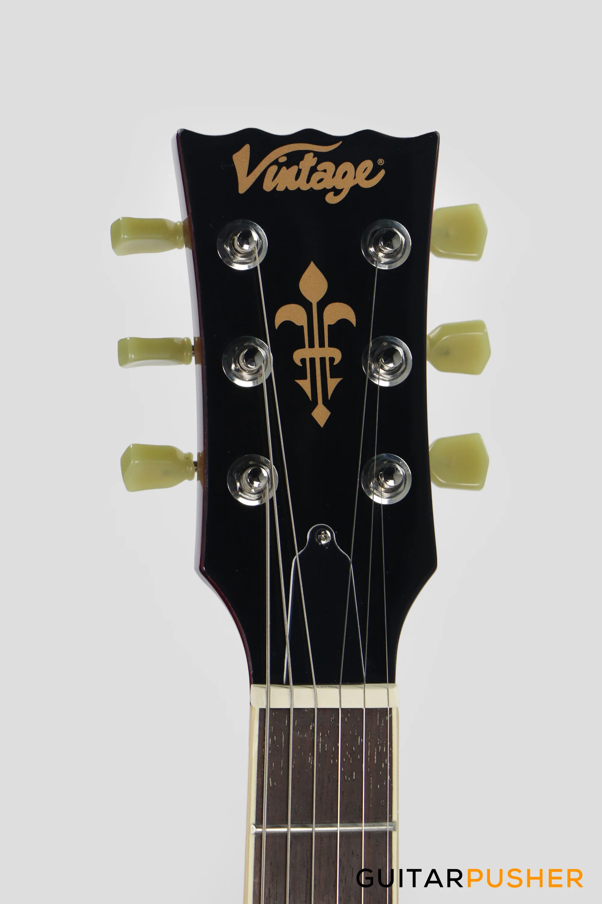 Vintage VS6 Reissue SG Electric Guitar - Cherry Red - Image 4