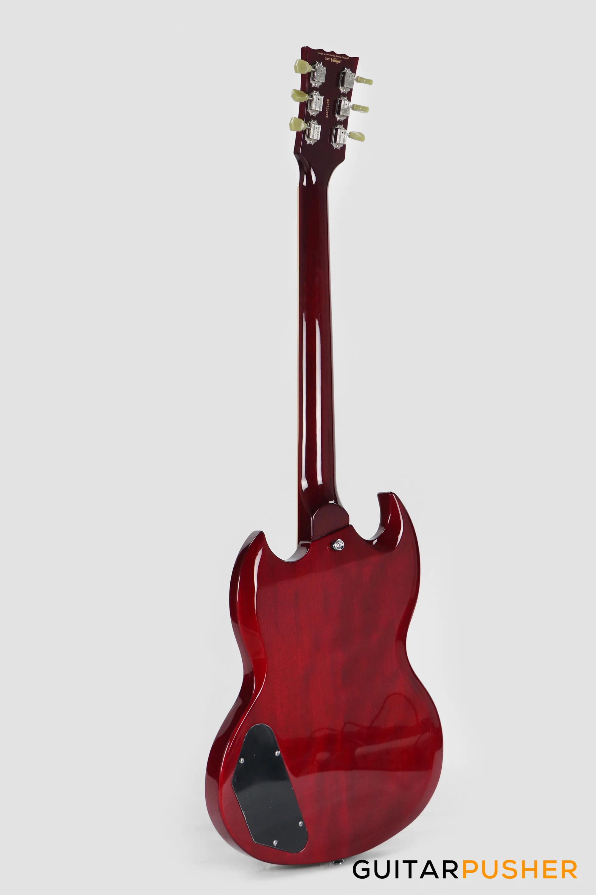 Vintage VS6 Reissue SG Electric Guitar - Cherry Red - Image 5