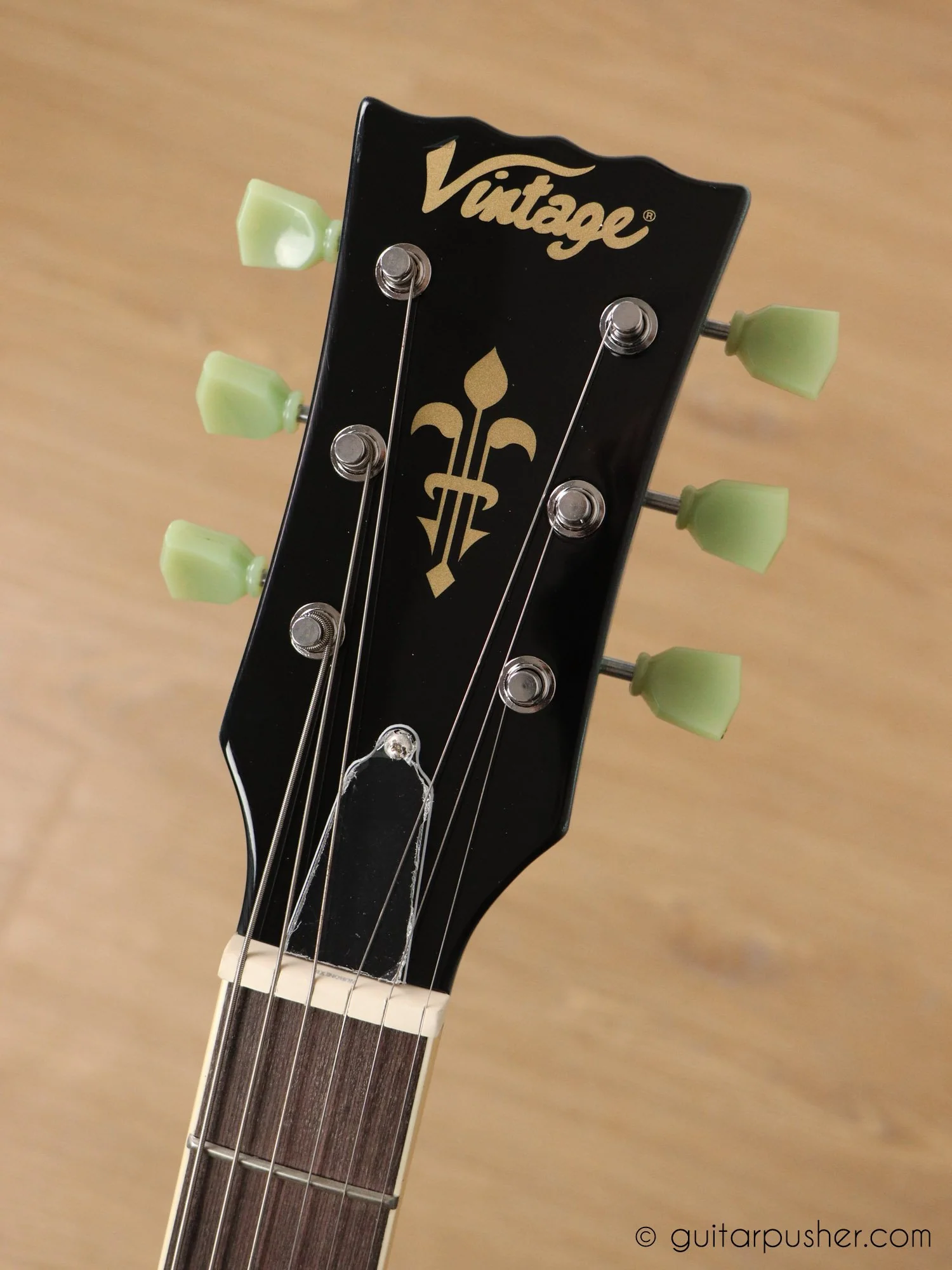 Vintage VS6 Reissue SG Electric Guitar with Vibrola - Gun Hill Blue - Image 5