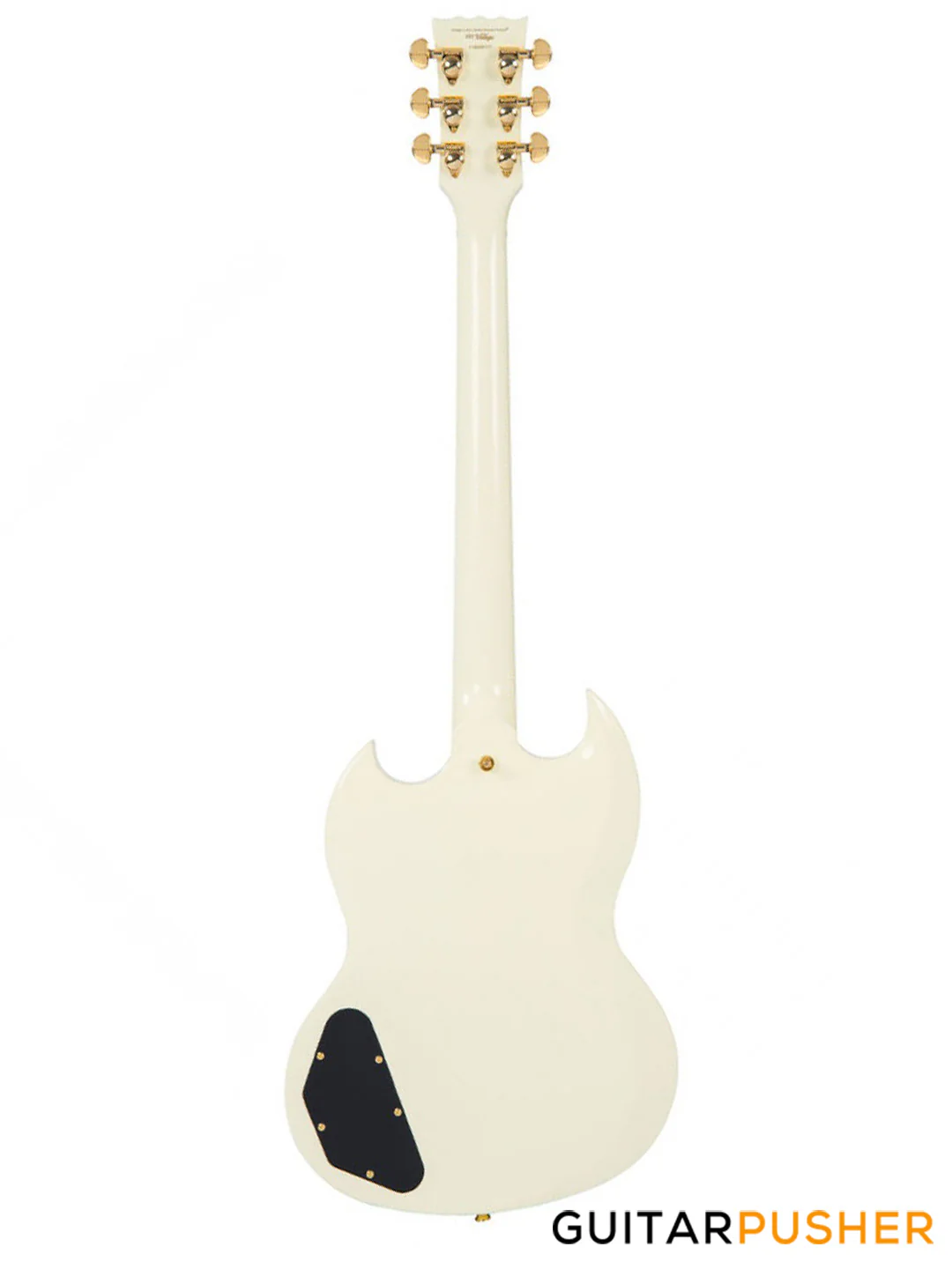Vintage VS63 Reissue 3-Pickup SG Electric Guitar - Vintage White - Image 3