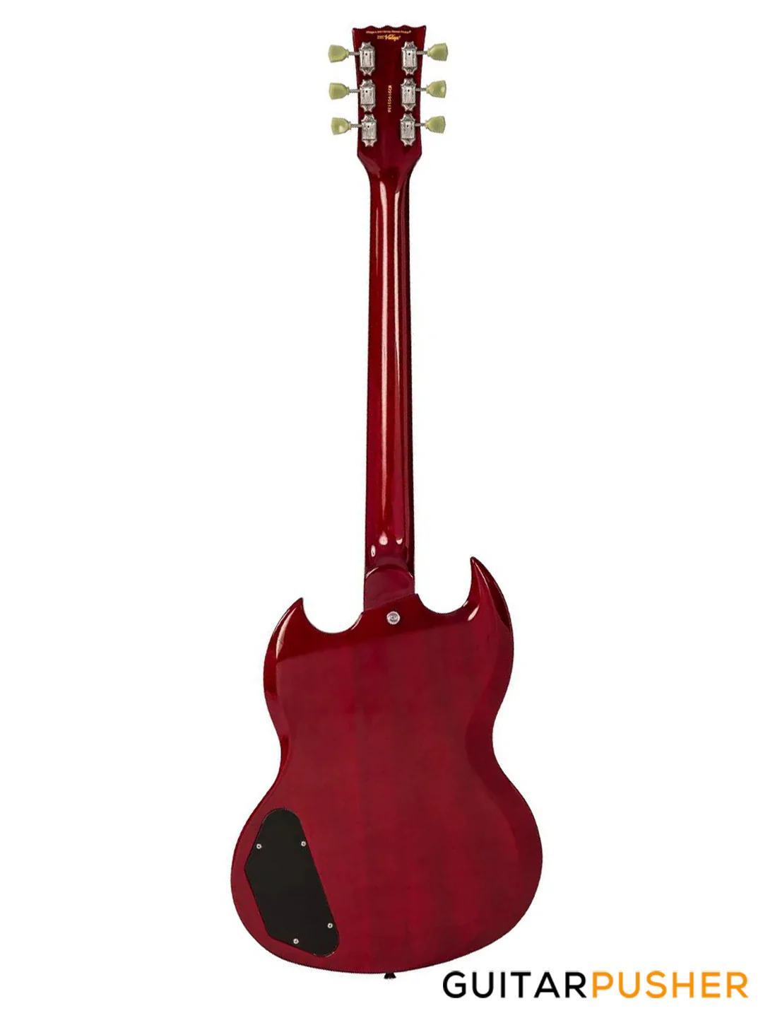 Vintage VS6V Reissued Vintage Style Vibrato SG - Cherry Red - Image 3