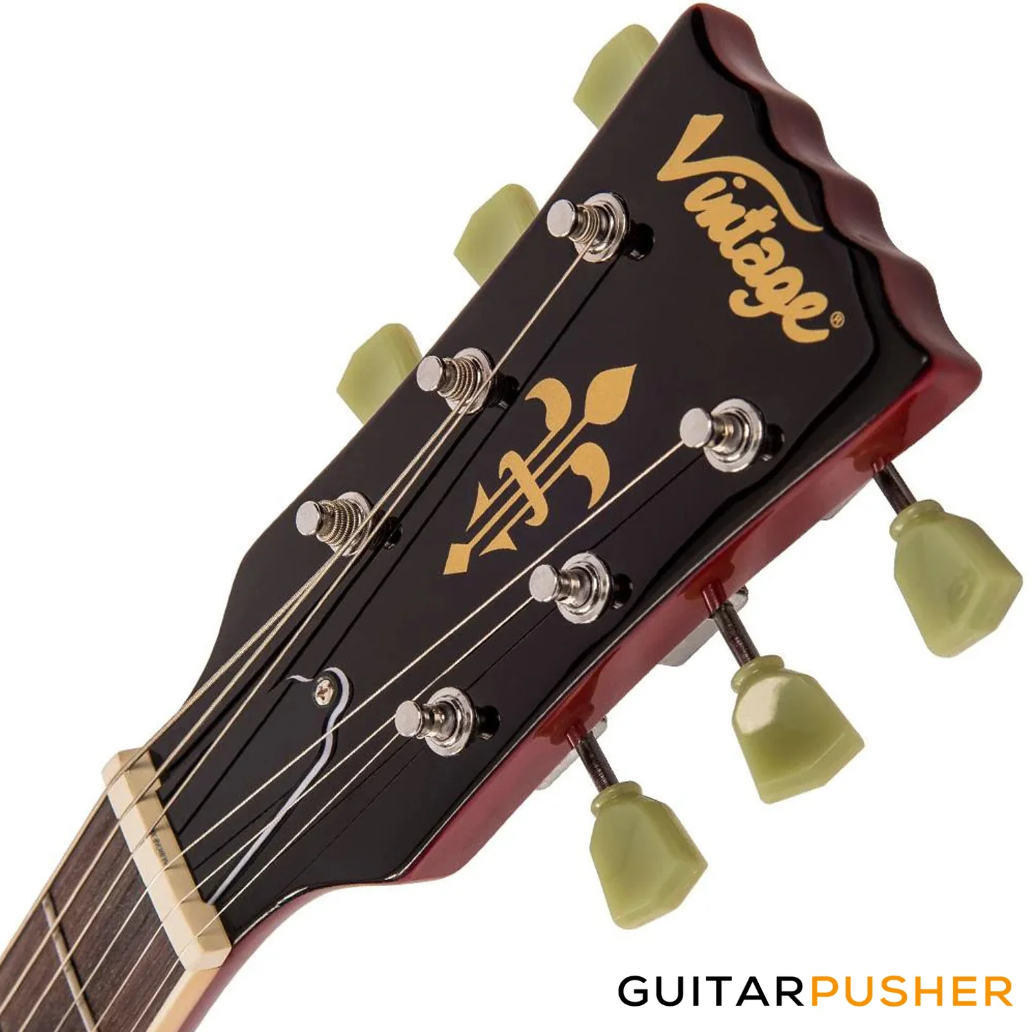 Vintage VS6V Reissued Vintage Style Vibrato SG - Cherry Red - Image 5