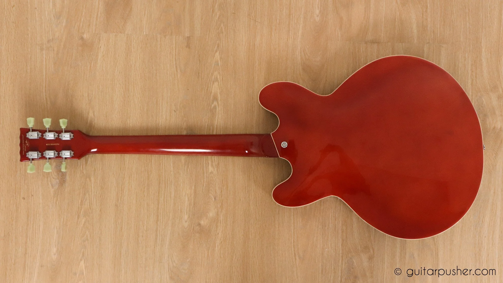 Vintage VSA500 Reissue Semi-Hollow Electric Guitar - Honeyburst - Image 11