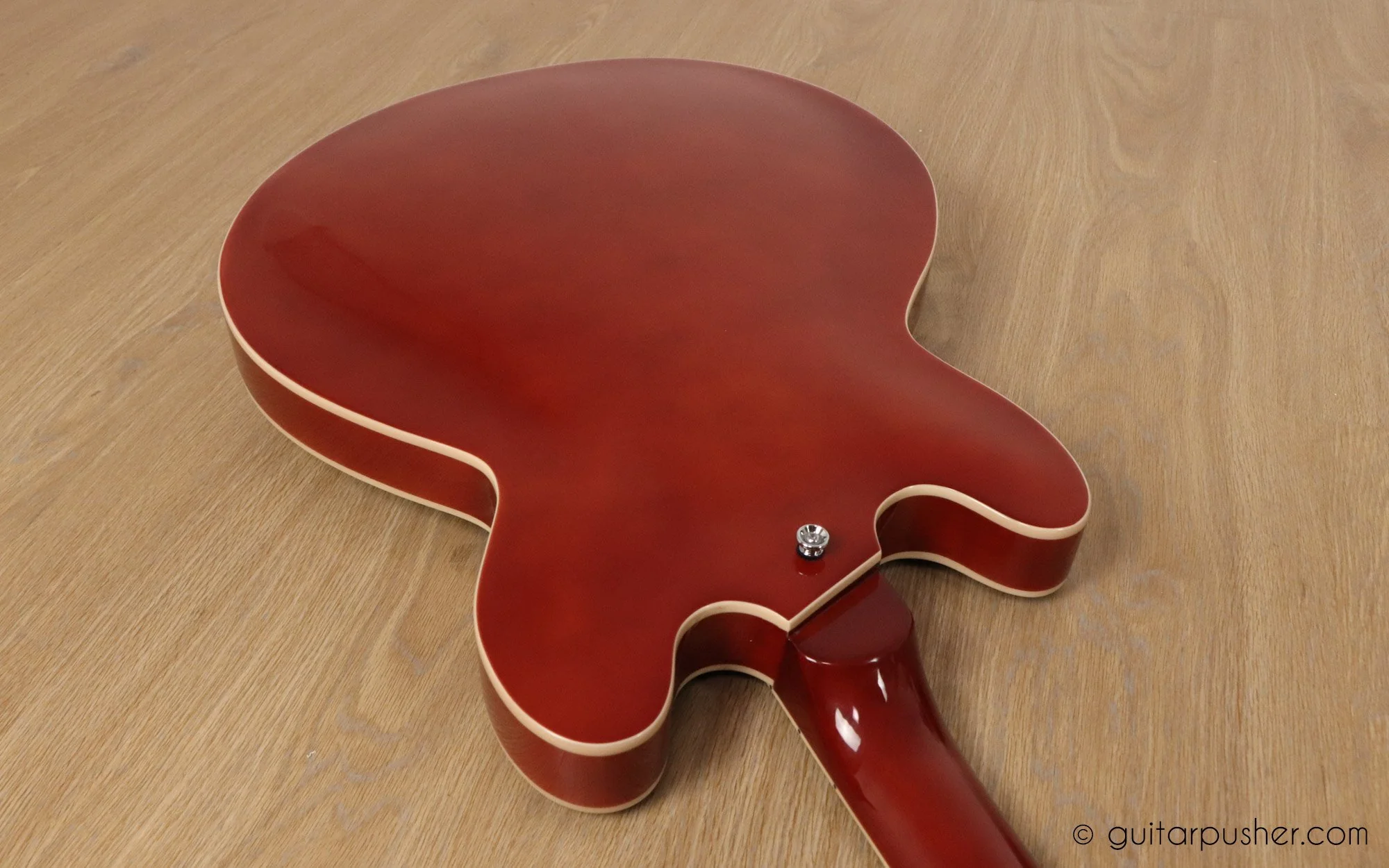 Vintage VSA500 Reissue Semi-Hollow Electric Guitar - Honeyburst - Image 13