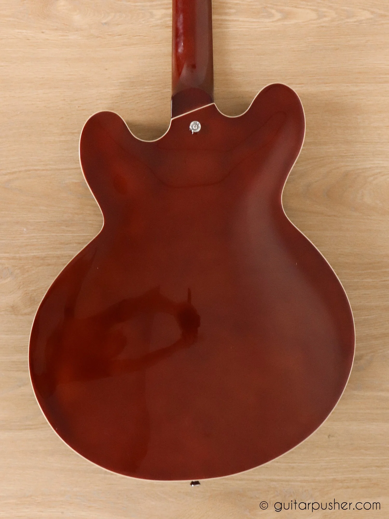 Vintage VSA500 Reissue Semi-Hollow Electric Guitar - Honeyburst - Image 19