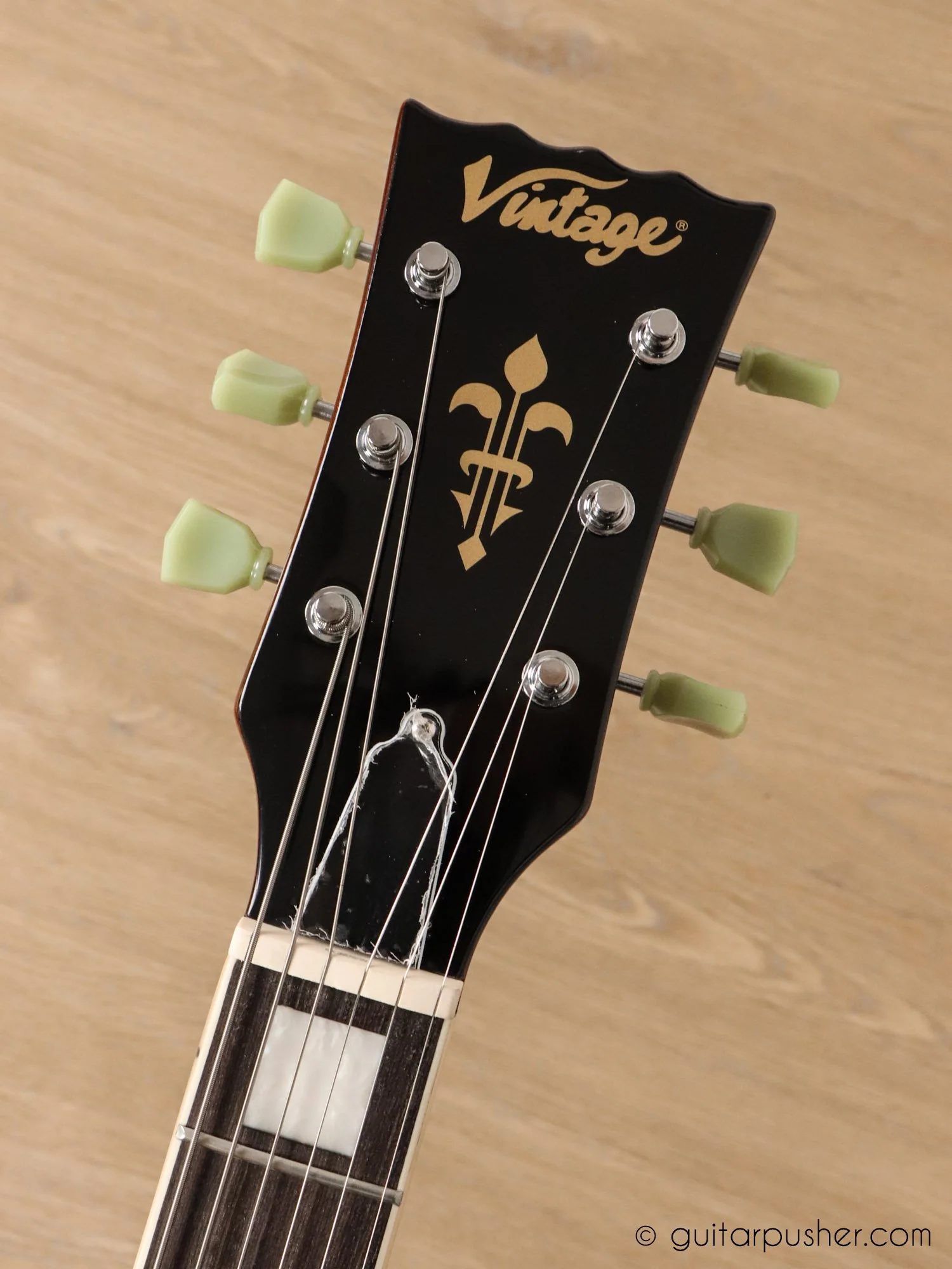 Vintage VSA500 Reissue Semi-Hollow Electric Guitar - Honeyburst - Image 27