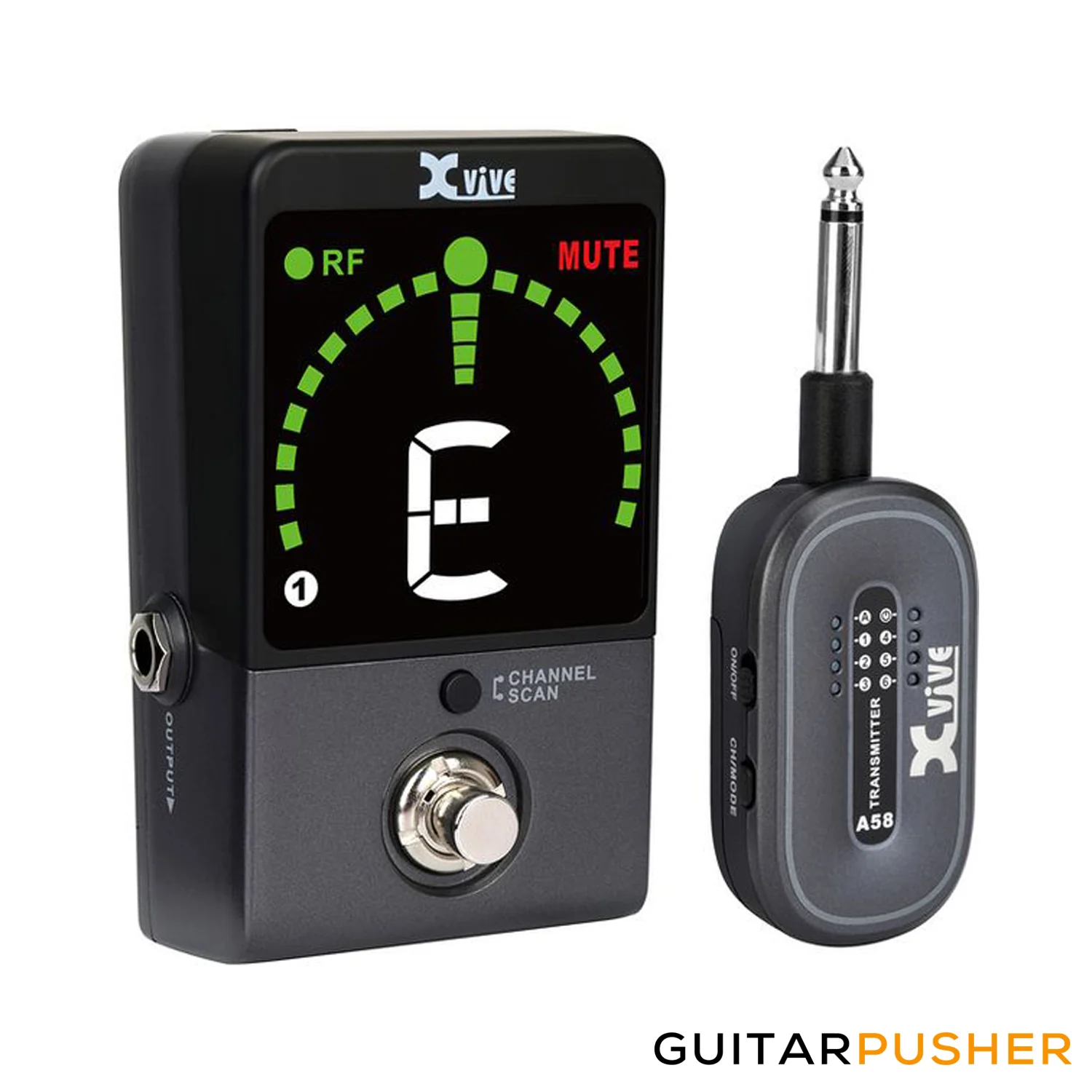Xvive Audio P58 5.8GHz Digital Guitar Pedal Tuner Wireless System (Black) - Image 3